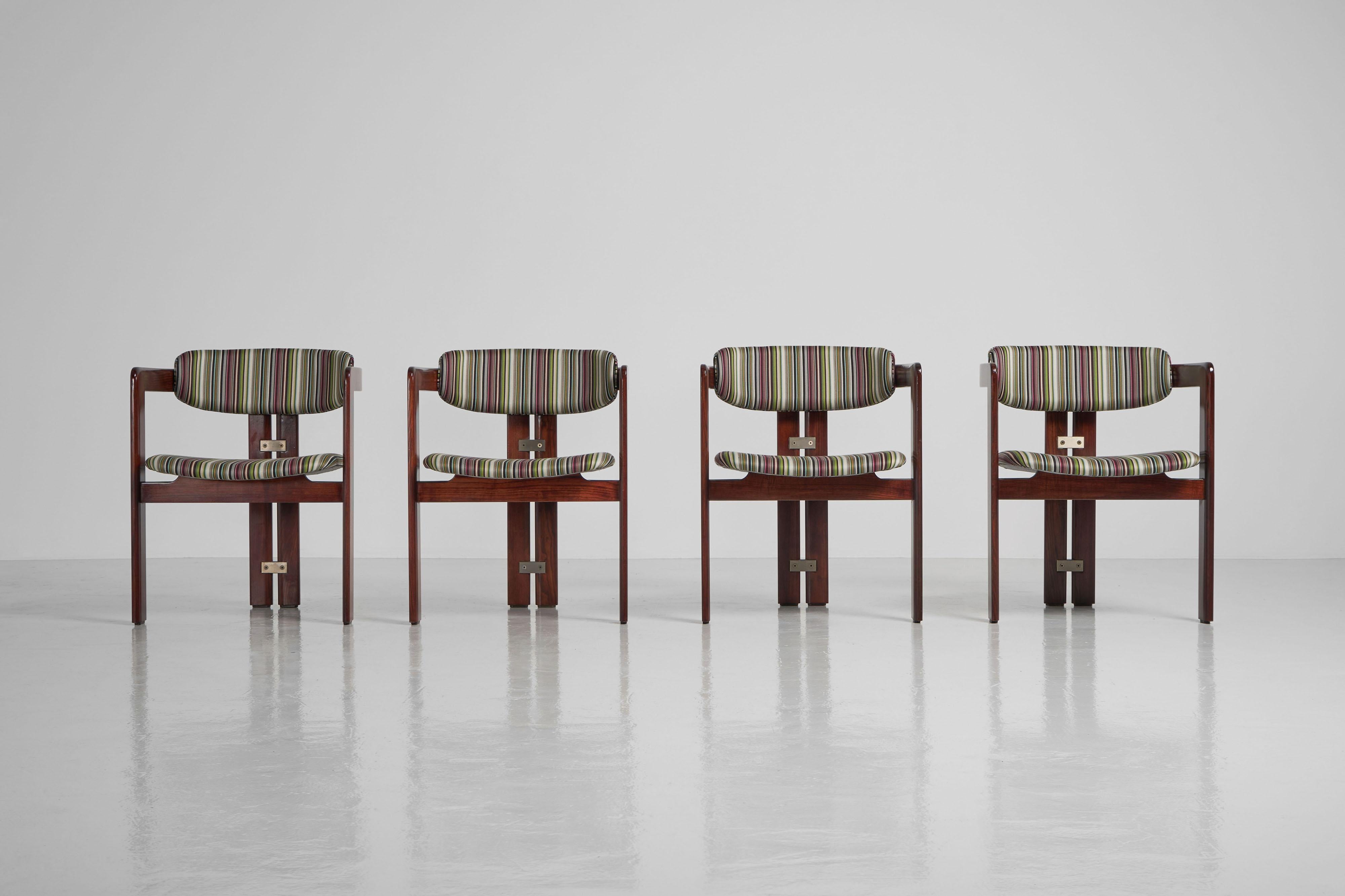 Italian Augusto Savini Pamplona chairs set of 4 Pozzi 1965 For Sale