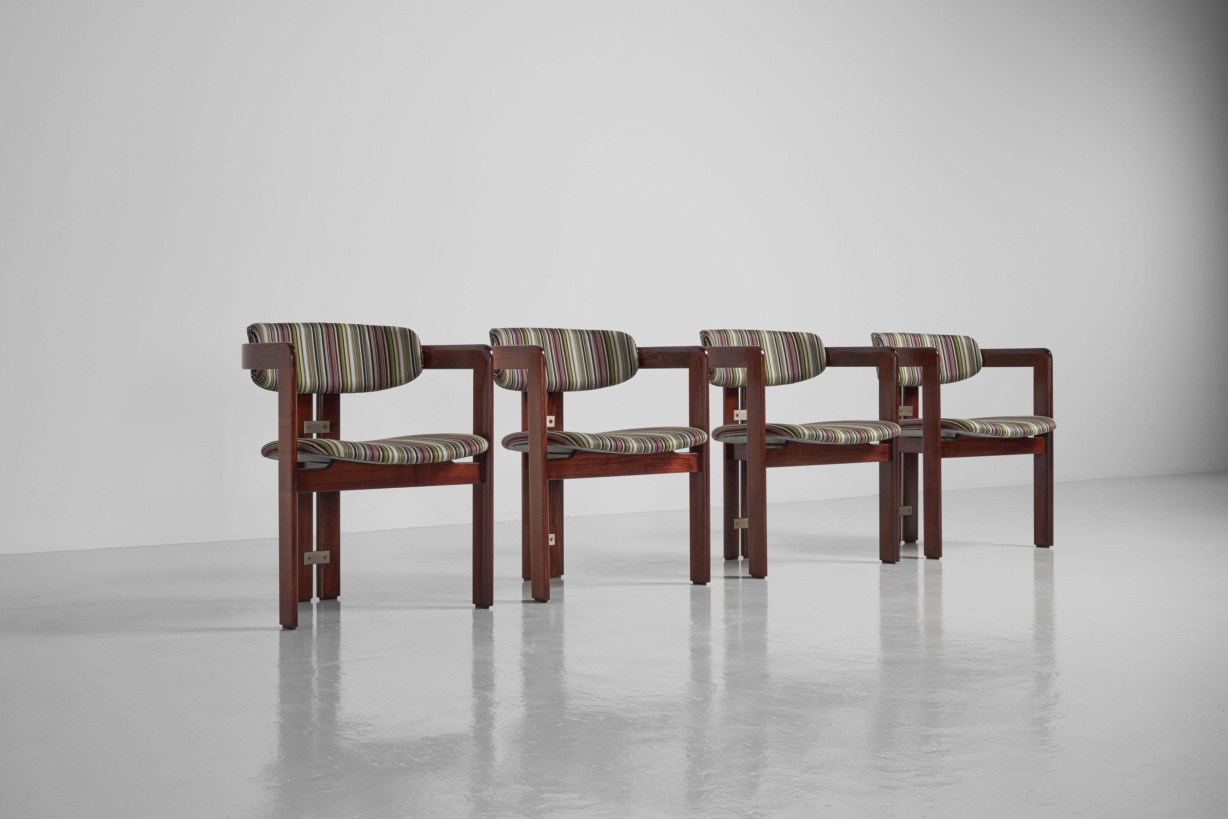 Mid-20th Century Augusto Savini Pamplona chairs set of 4 Pozzi 1965 For Sale