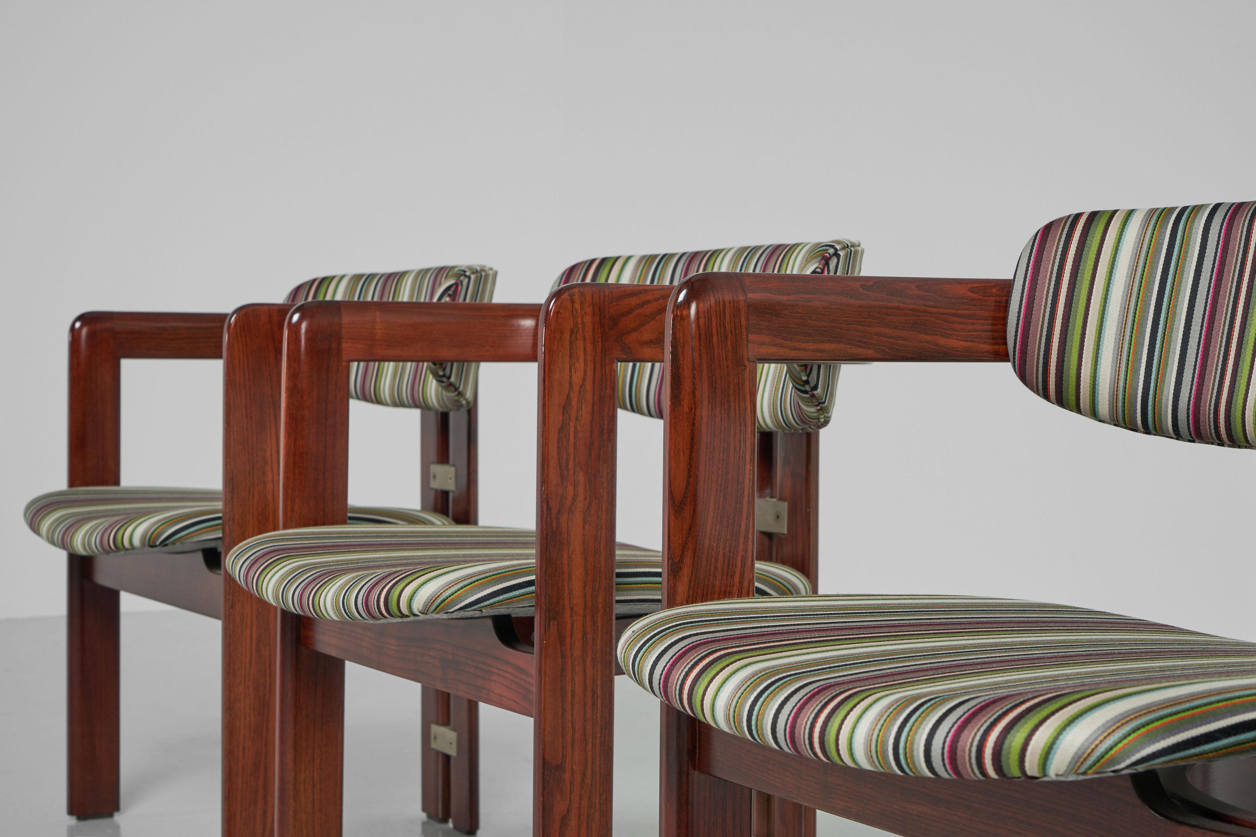 Augusto Savini Pamplona chairs set of 4 Pozzi 1965 For Sale 1