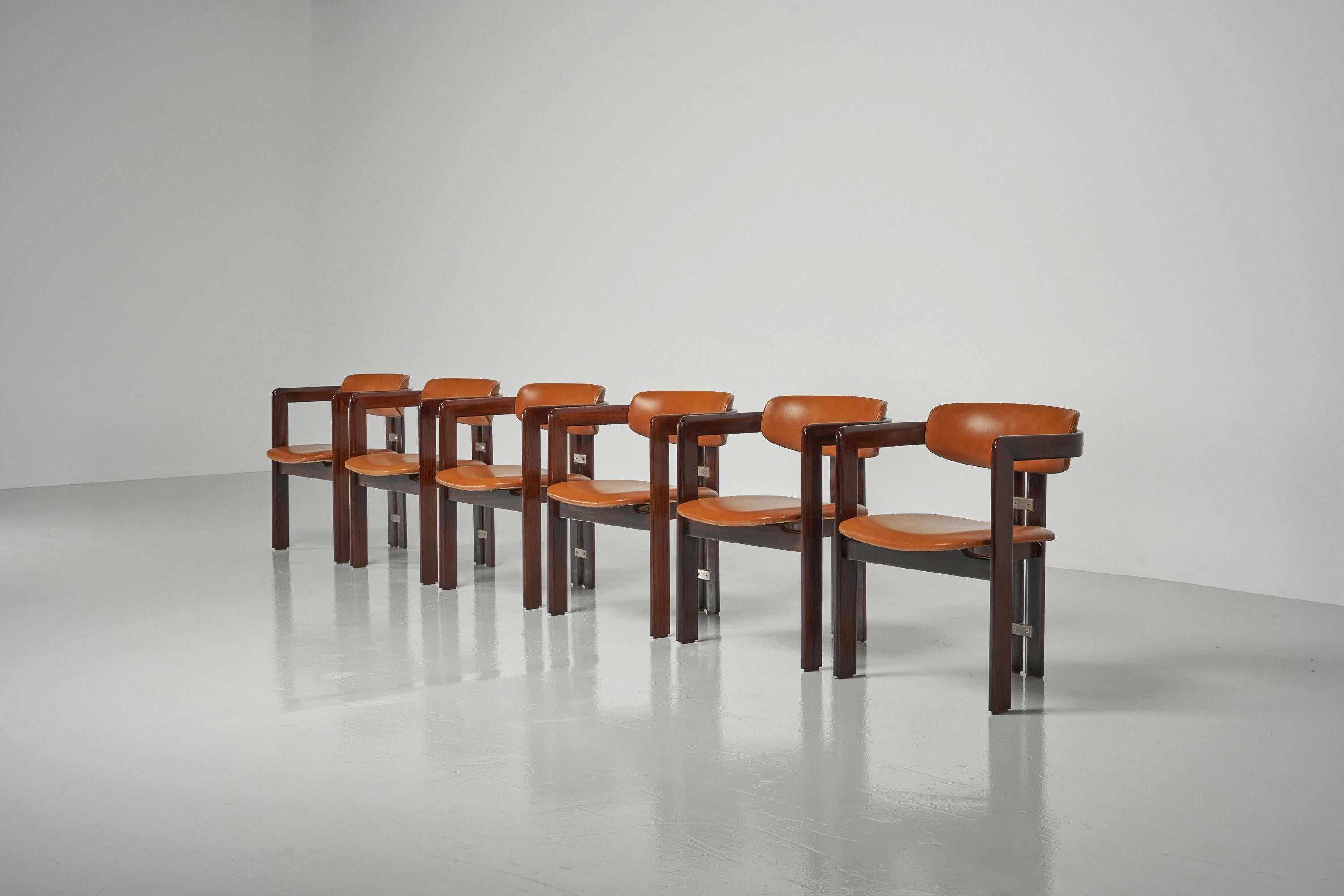 Italian Augusto Savini Pamplona Chairs Set of 6 Pozzi Italy, 1965 For Sale