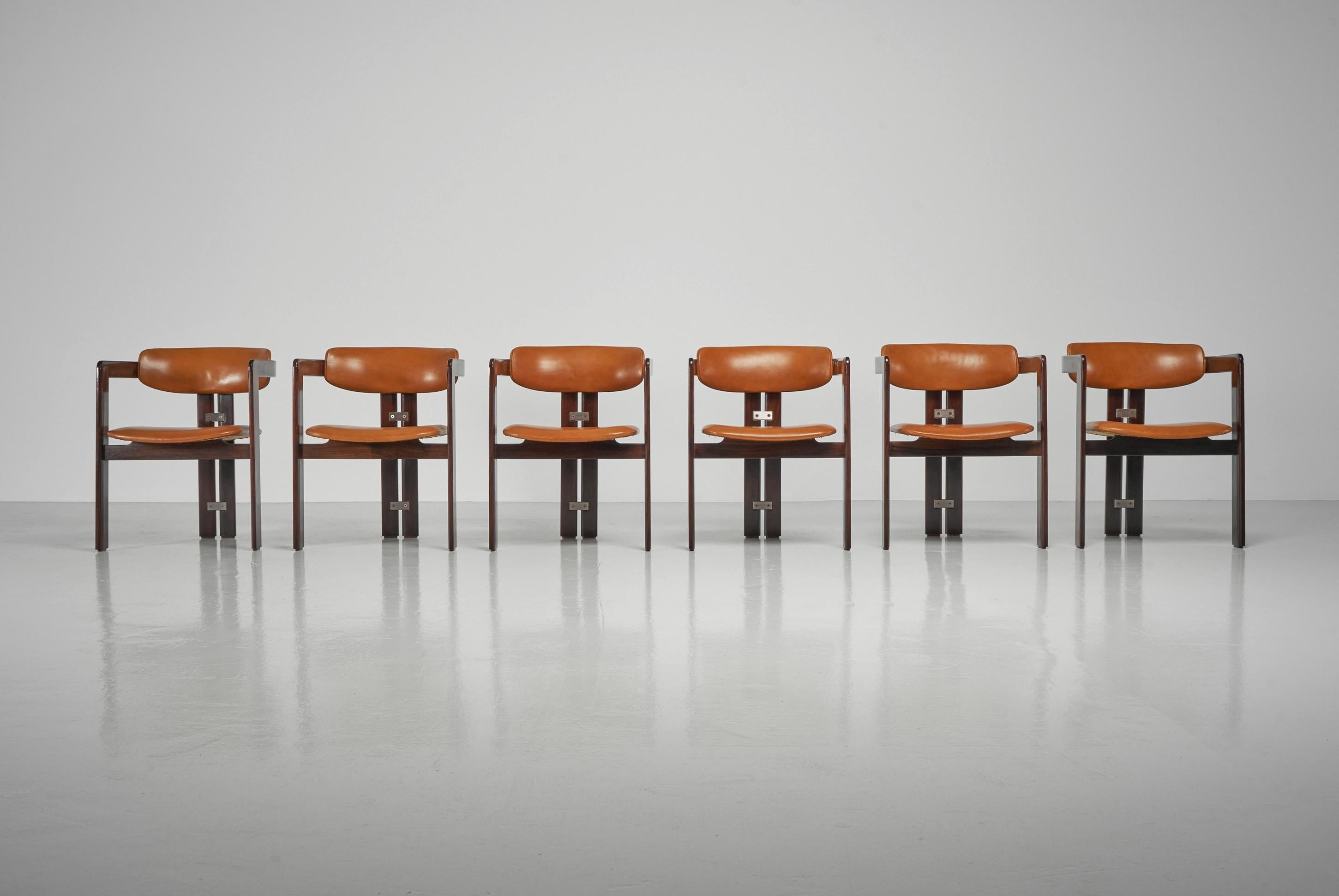Ensemble de 6 chaises Pamplona d'Augusto Savini pour Pozzi, Italie 1965 Bon état - En vente à Roosendaal, Noord Brabant