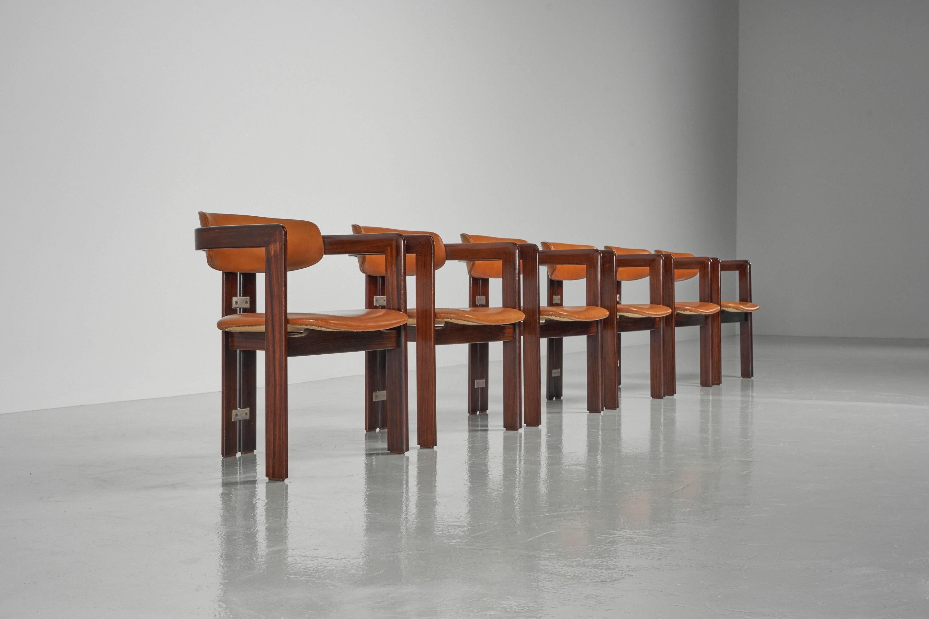 Mid-20th Century Augusto Savini Pamplona Chairs Set of 6 Pozzi Italy, 1965 For Sale