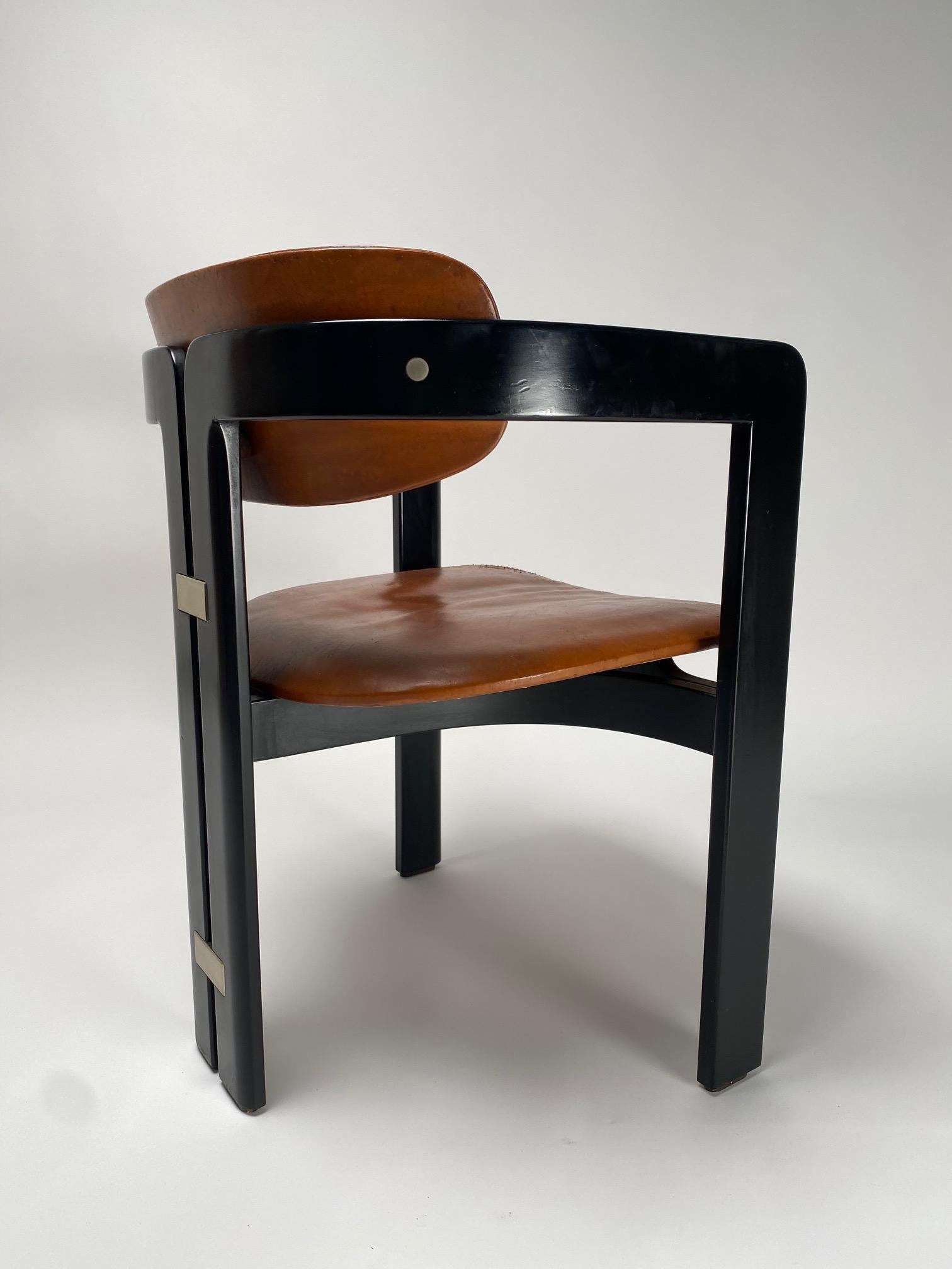 Augusto Savini Pamplona-Stühle, 6er-Set Pozzi, Italien, 1965 (Leder) im Angebot