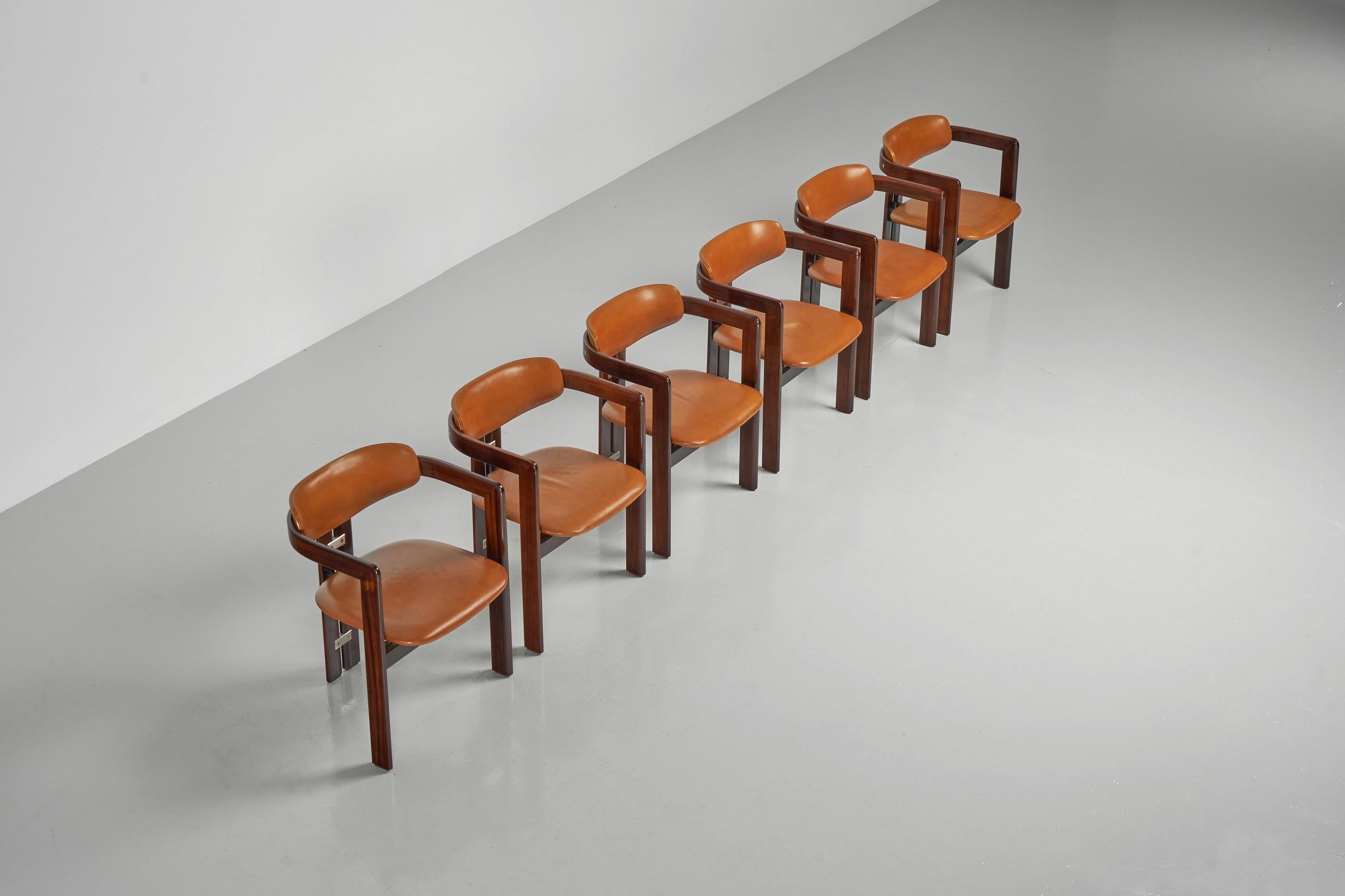 Augusto Savini Pamplona Chairs Set of 6 Pozzi Italy, 1965 For Sale 1