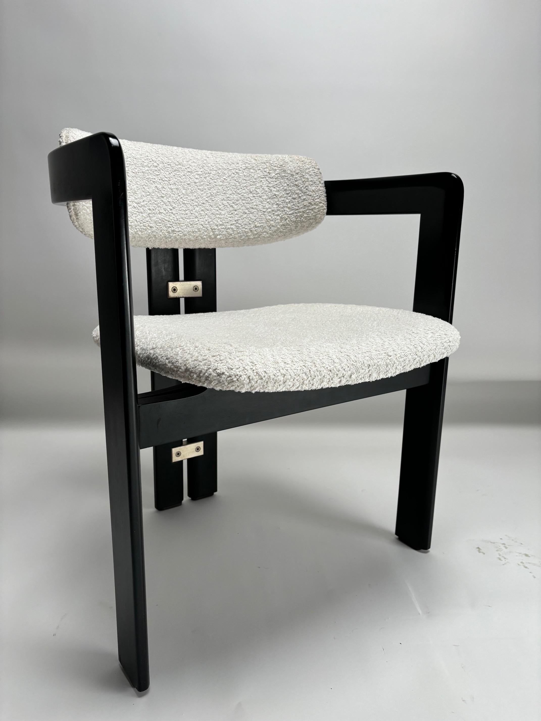 Mid-Century Modern Augusto Savini Chaises Pamplona Ensemble de 7 Pozzi Italie, 1965 en vente