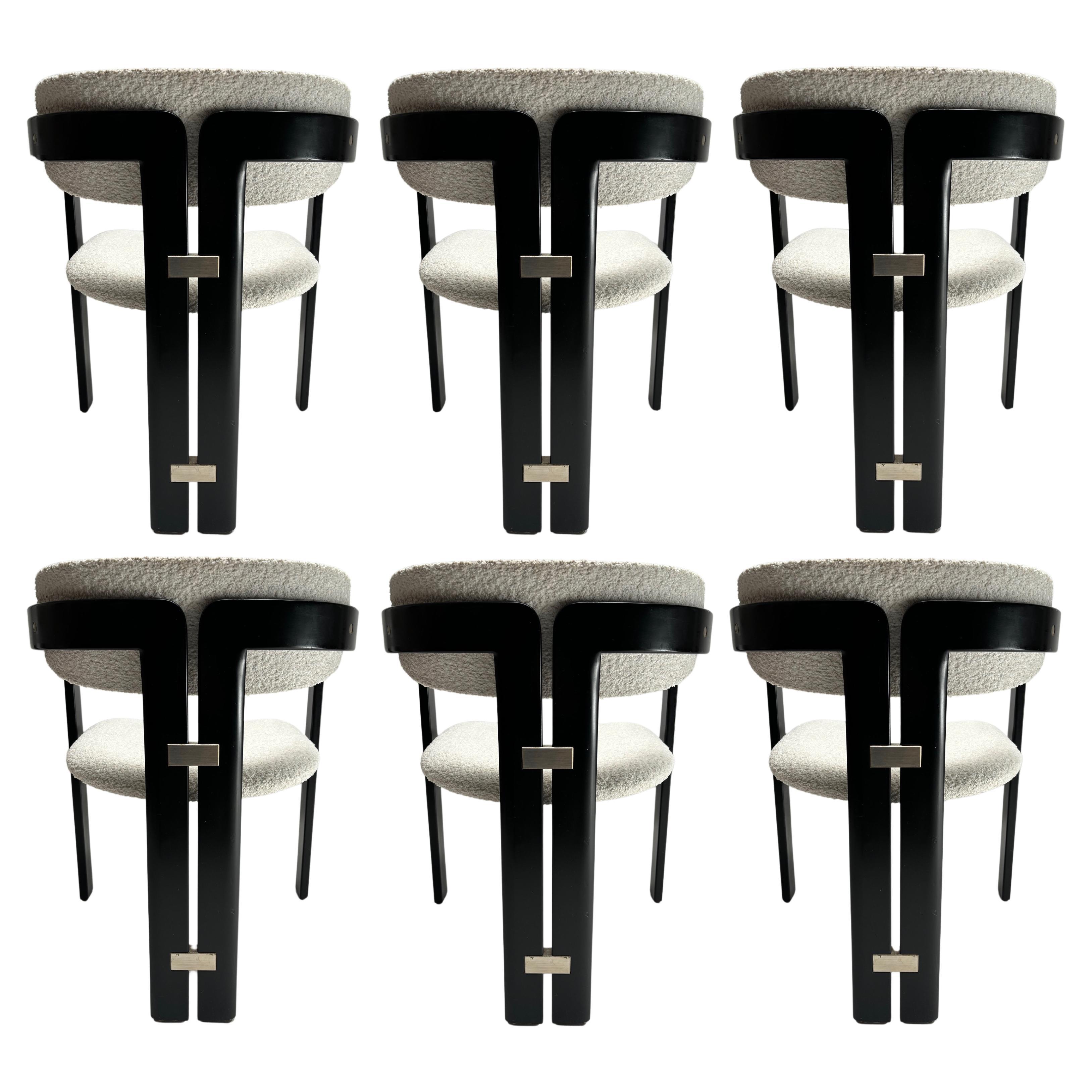 Augusto Savini Pamplona Chairs Set of 7 Pozzi Italy, 1965