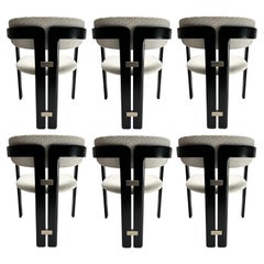 Used Augusto Savini Pamplona Chairs Set of 7 Pozzi Italy, 1965