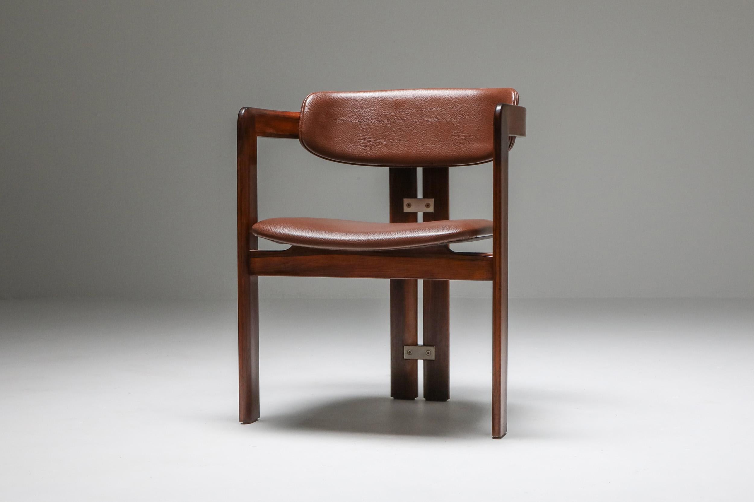 Leather Augusto Savini 'Pamplona' Chairs, Set of Six