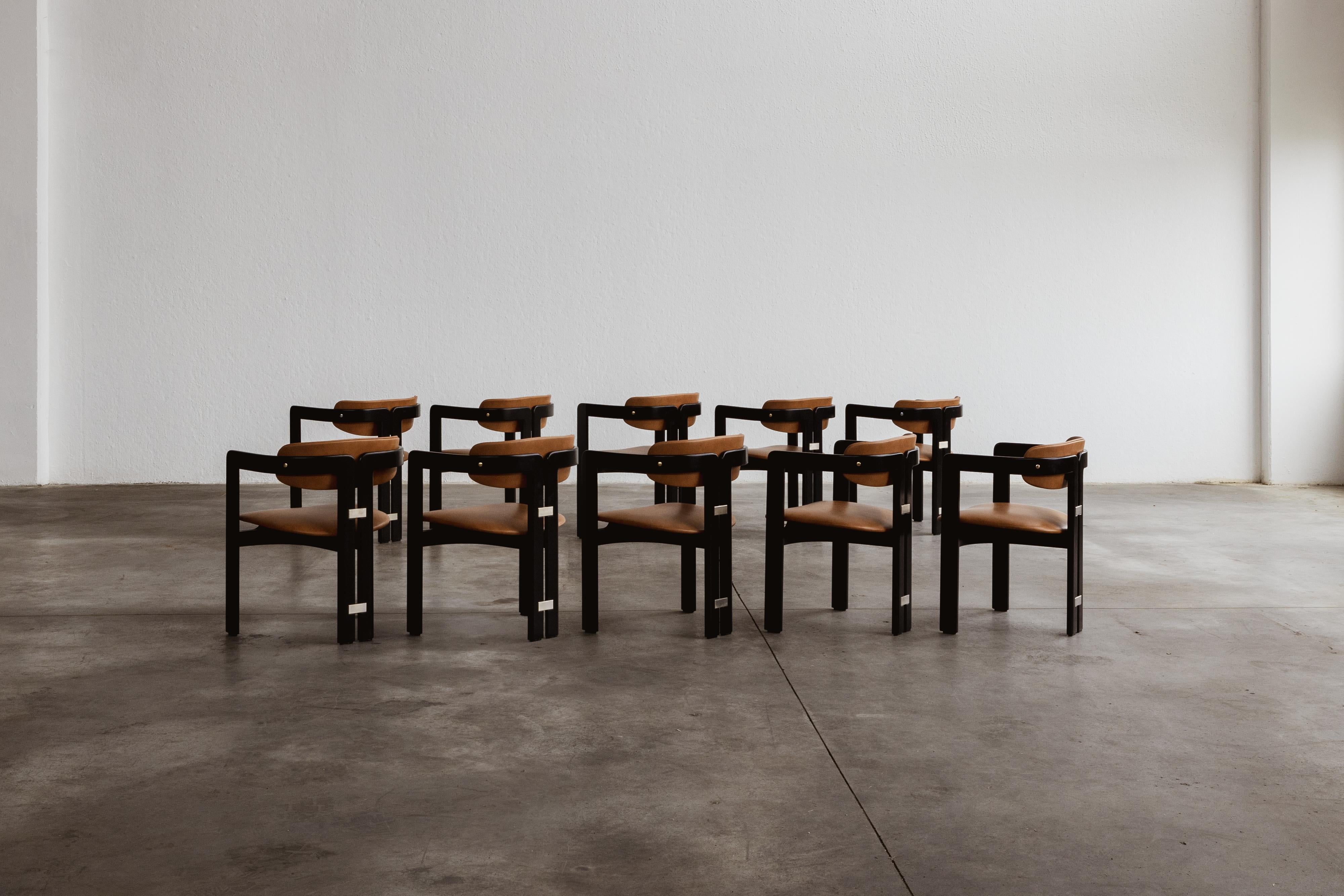 Augusto Savini Pamplona Esszimmerstühle für Pozzi, 1965, Set von 10 Stühlen im Angebot 3