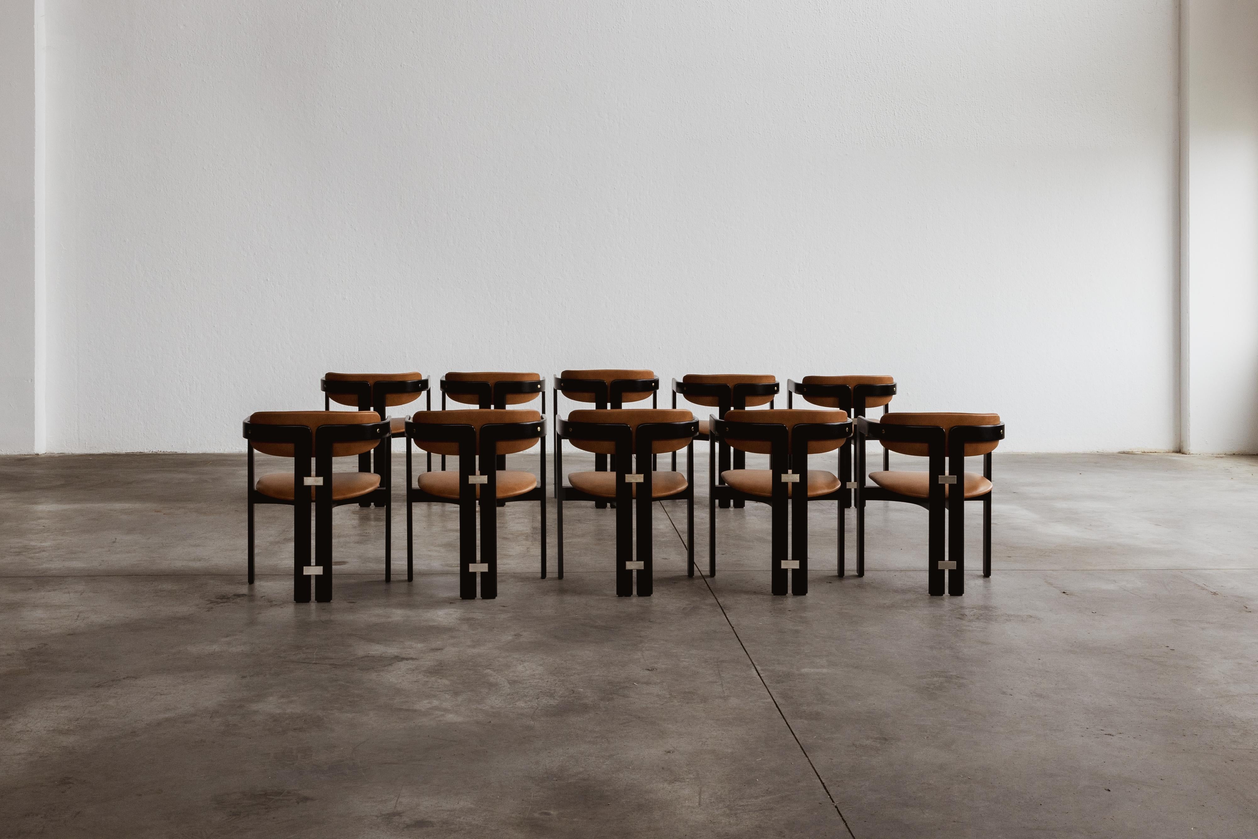 Augusto Savini Pamplona Esszimmerstühle für Pozzi, 1965, Set von 10 Stühlen im Angebot 1