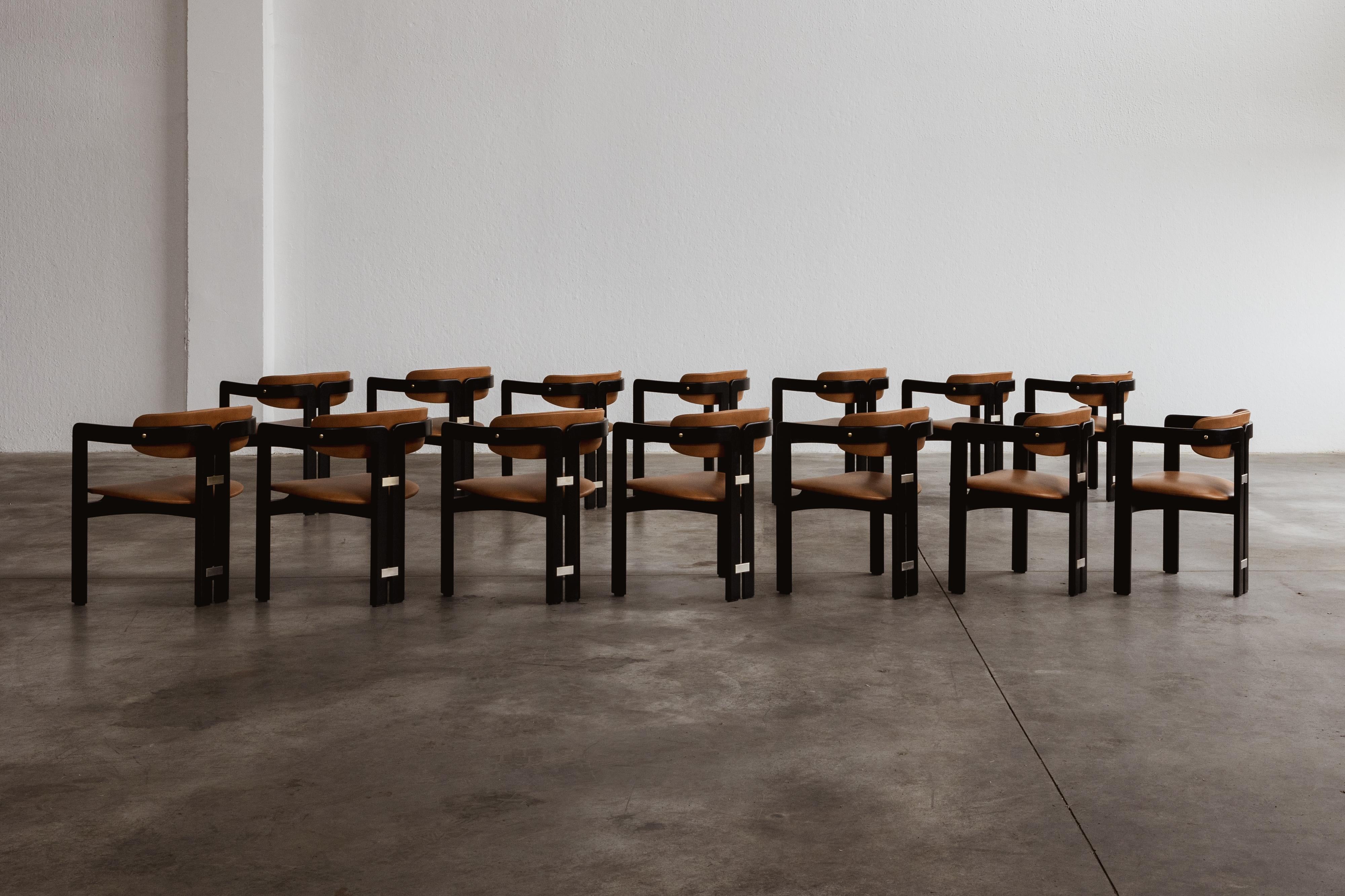 Augusto Savini Pamplona Esszimmerstühle für Pozzi, 1965, Satz von 14 Stühlen im Angebot 3