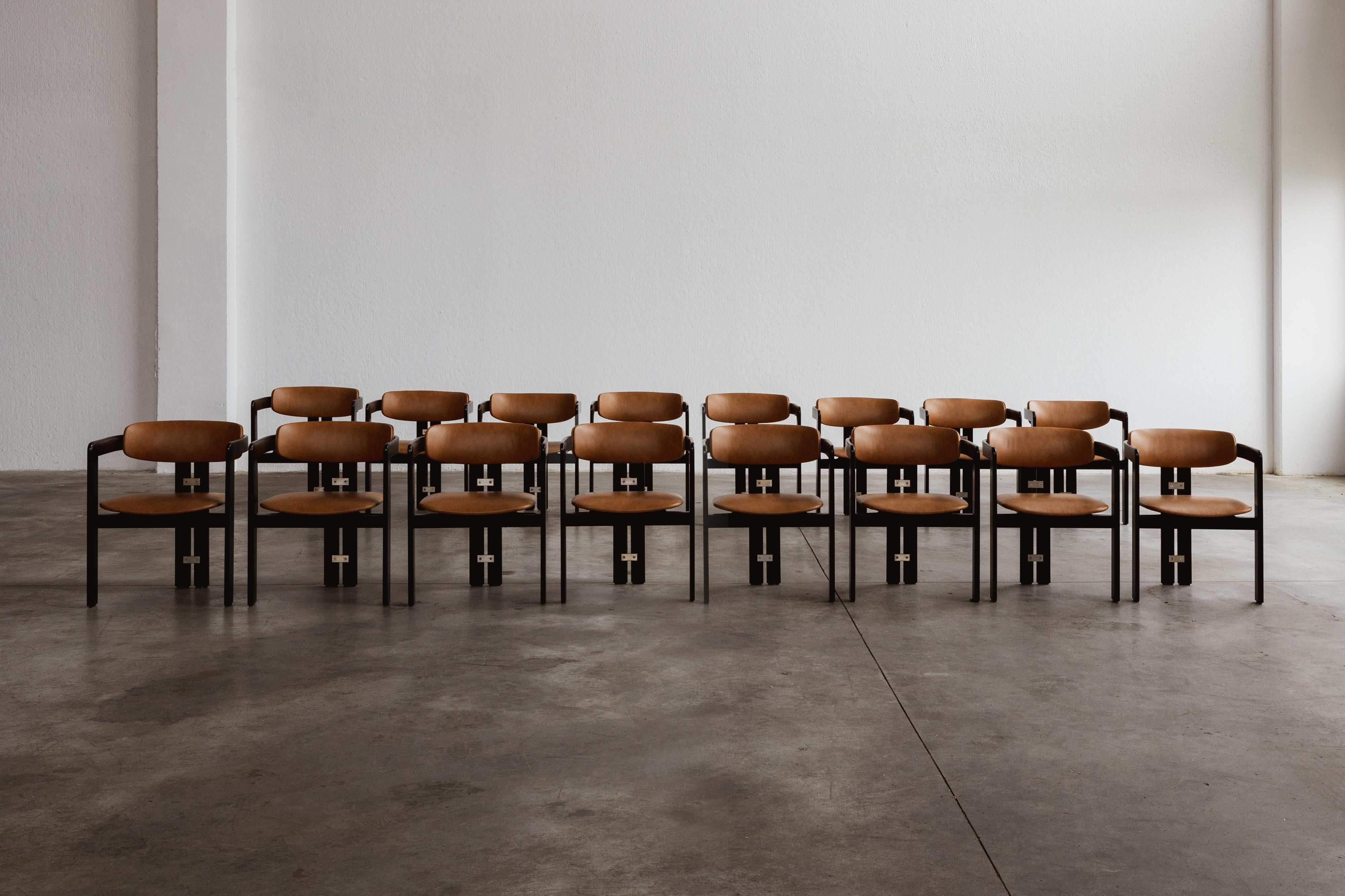 Mid-20th Century Augusto Savini “Pamplona” Dining Chairs for Pozzi, 1965, Set of 16 For Sale