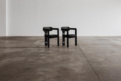 Augusto Savini “Pamplona” Dining Chairs for Pozzi, Total Black, 1965, Set of 2
