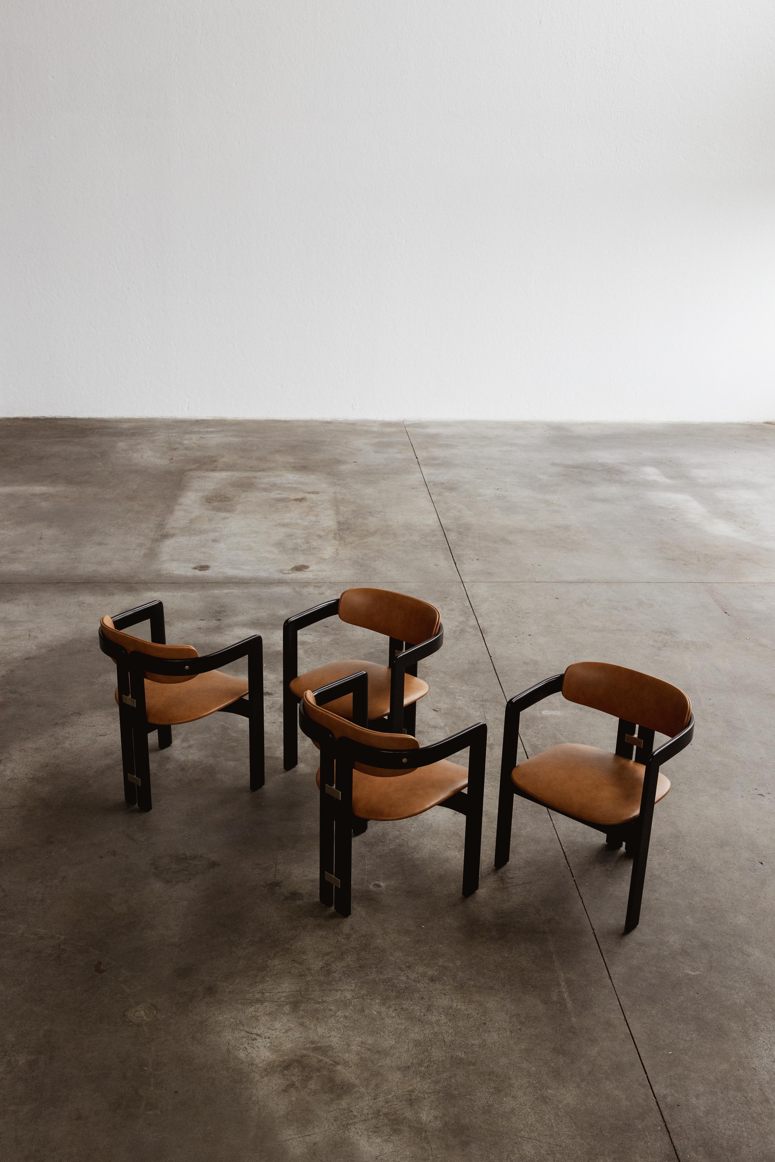 Mid-Century Modern Augusto Savini “Pamplona” Dining Chairs for Pozzi, 1965, Set of 4 For Sale