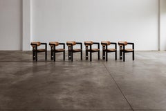 Augusto Savini “Pamplona” Chairs for Pozzi, Cognac Leather, 1965, Set of 6