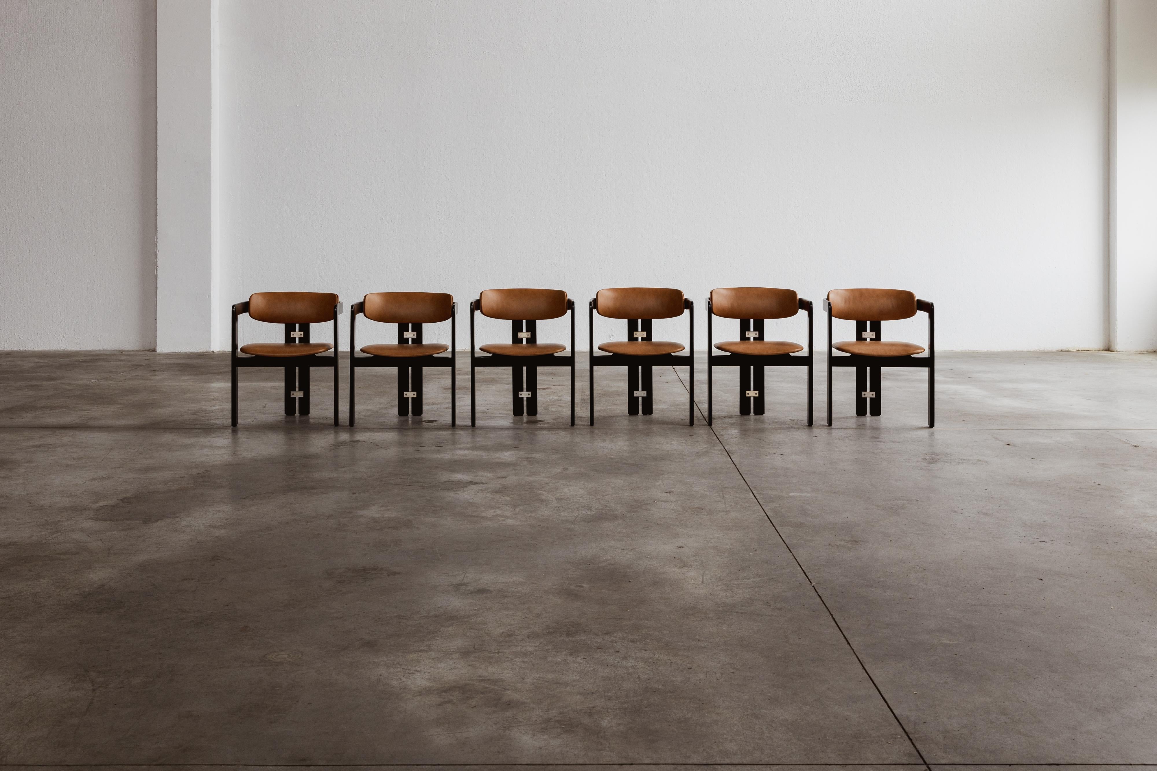 Augusto Savini “Pamplona” Dining Chairs for Pozzi, 1965, Set of 6 In Good Condition For Sale In Lonigo, Veneto