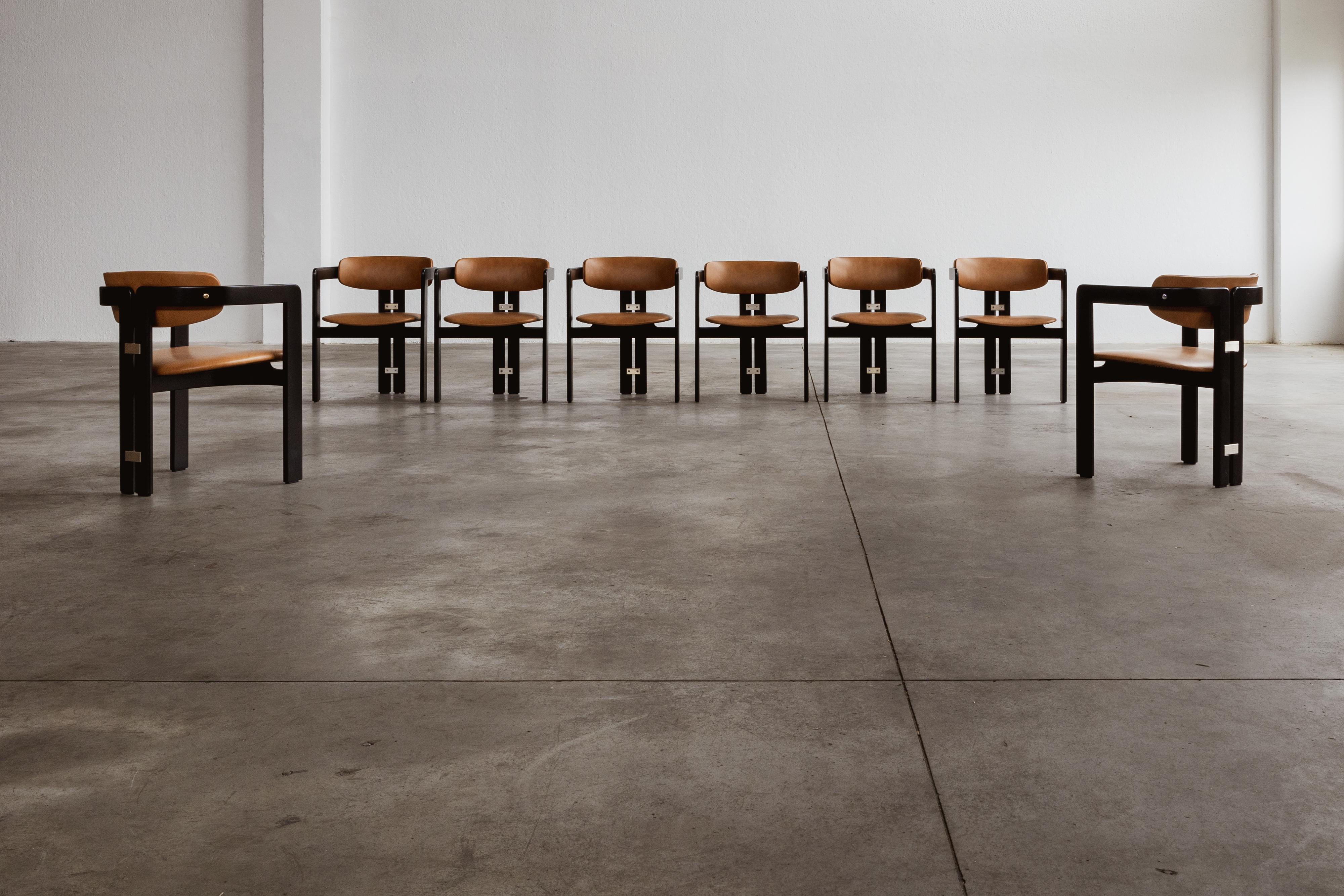Augusto Savini Pamplona Esszimmerstühle für Pozzi, 1965, 8er-Set, Set im Angebot 3
