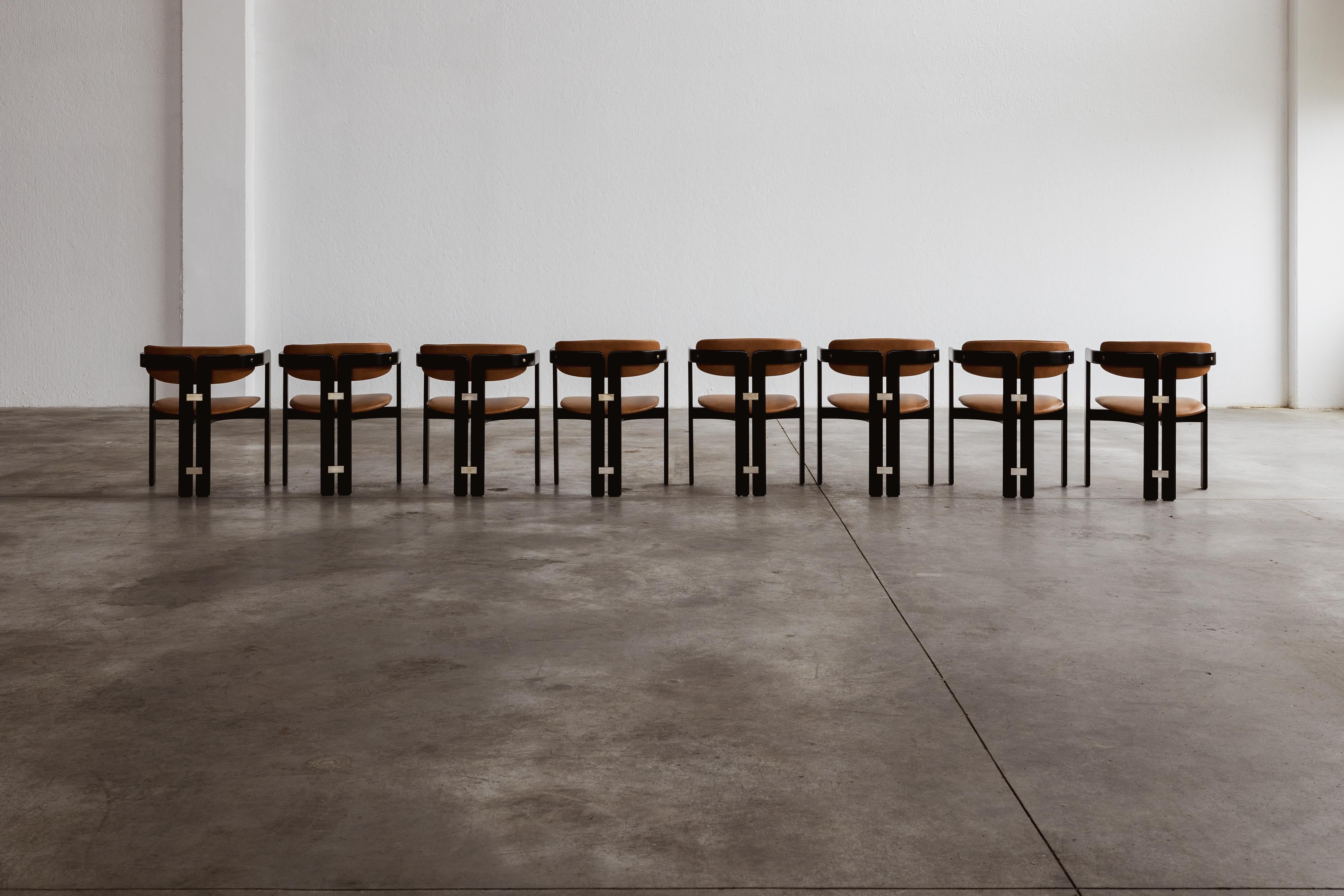 Augusto Savini Pamplona Esszimmerstühle für Pozzi, 1965, 8er-Set, Set im Angebot 5