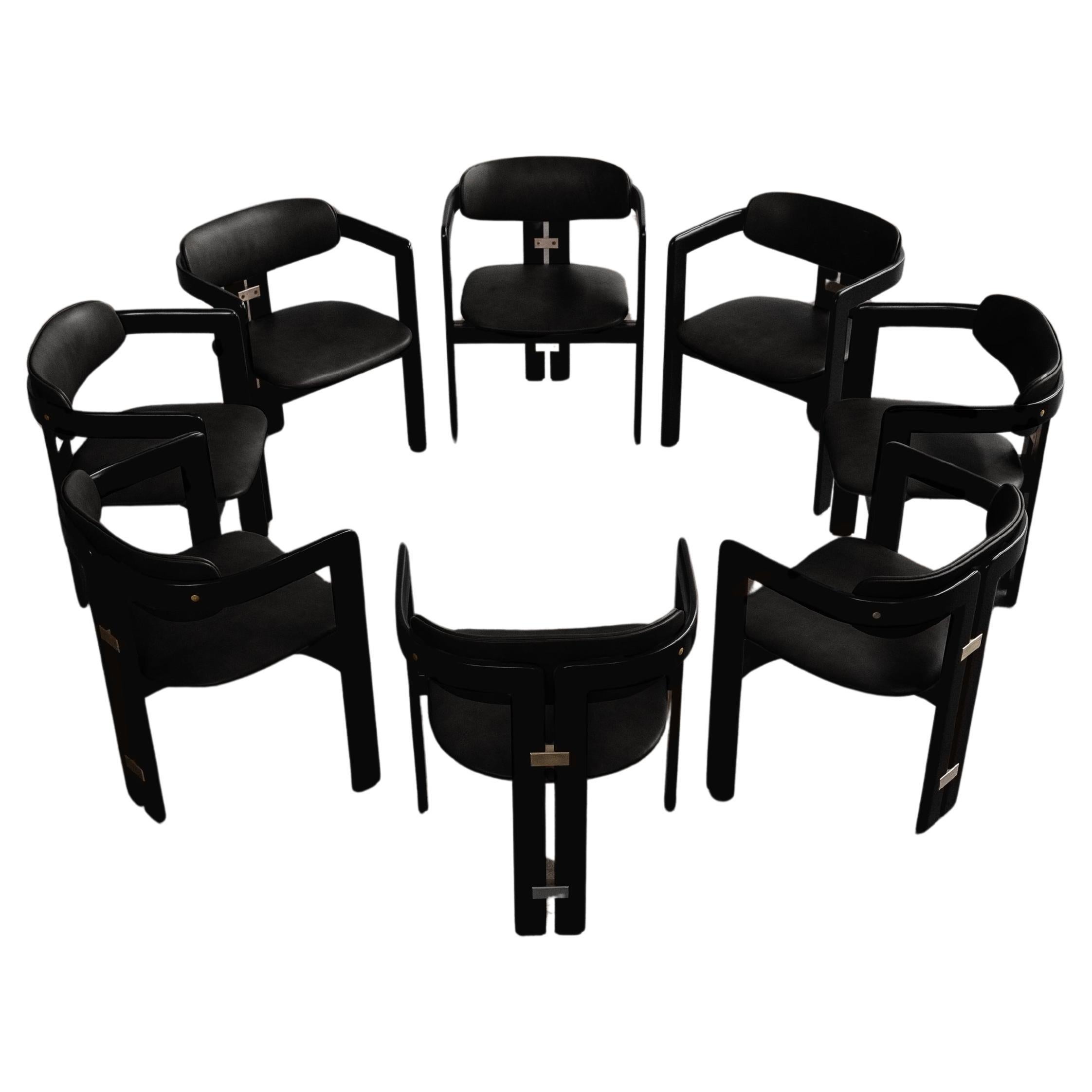 Augusto Savini Pamplona Esszimmerstühle für Pozzi, 1965, 8er-Set, Set im Angebot