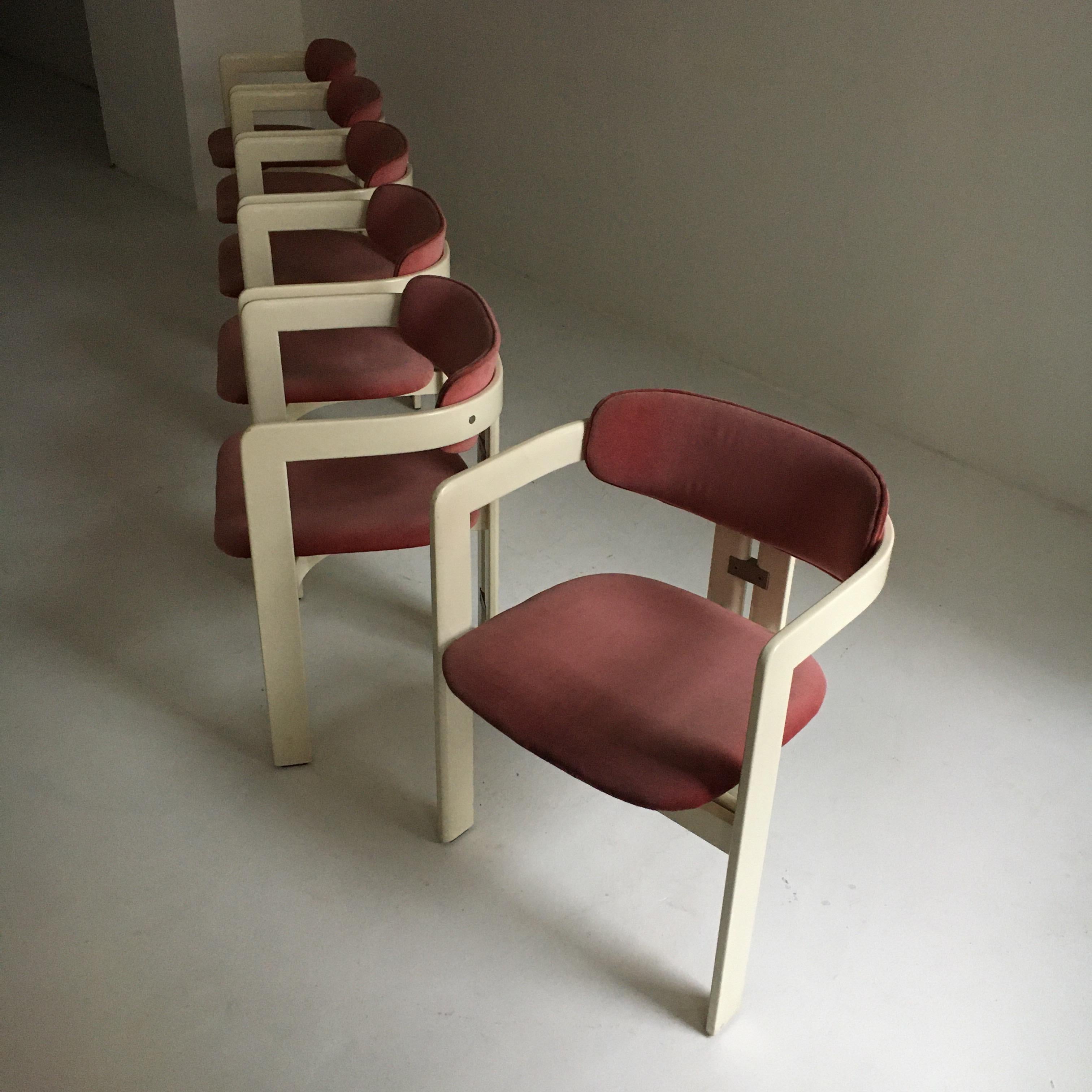 Augusto Savini 'Pamplona' Dining Chairs in Original Fabric by Pozzi, Italy, 1965 1