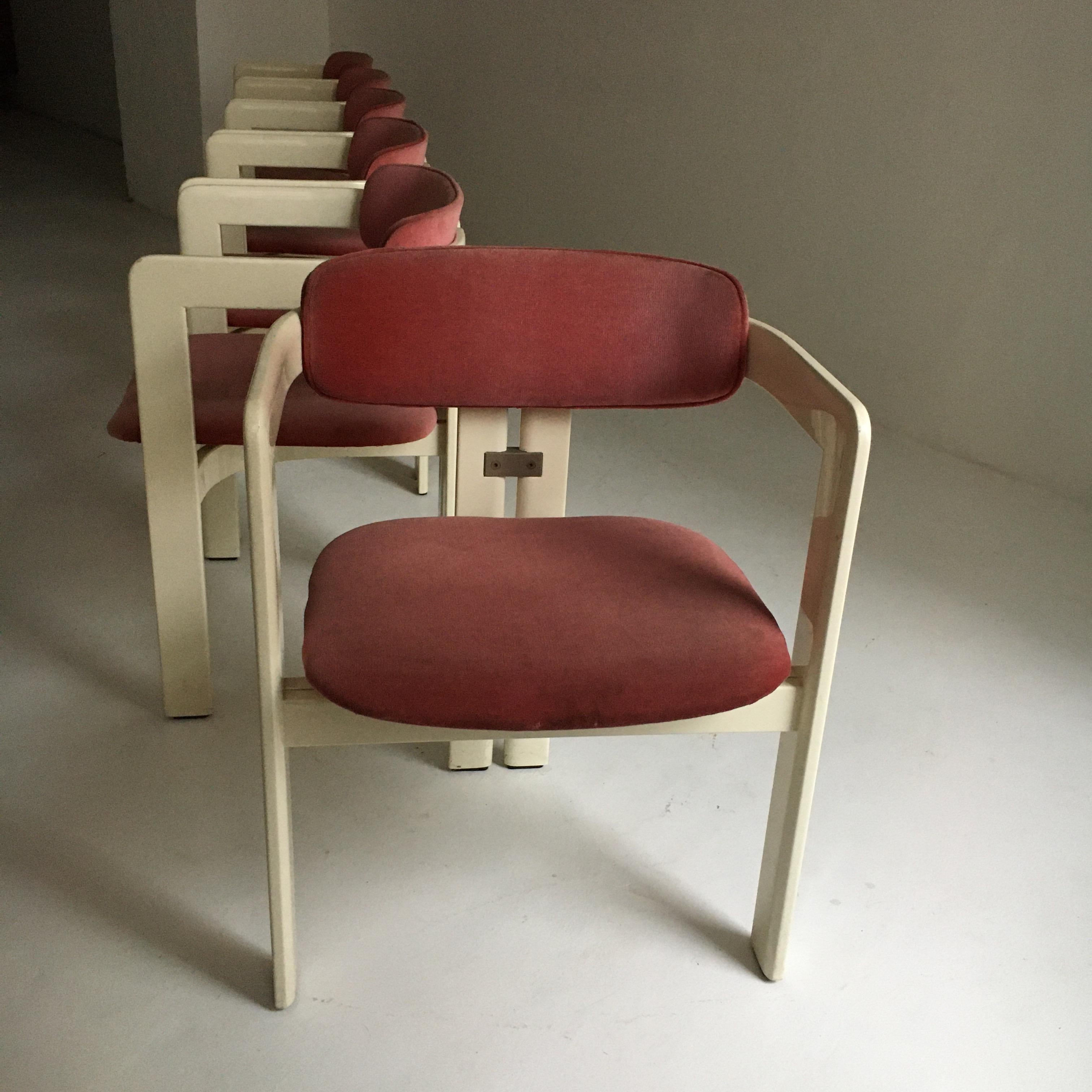 Augusto Savini 'Pamplona' Dining Chairs in Original Fabric by Pozzi, Italy, 1965 2