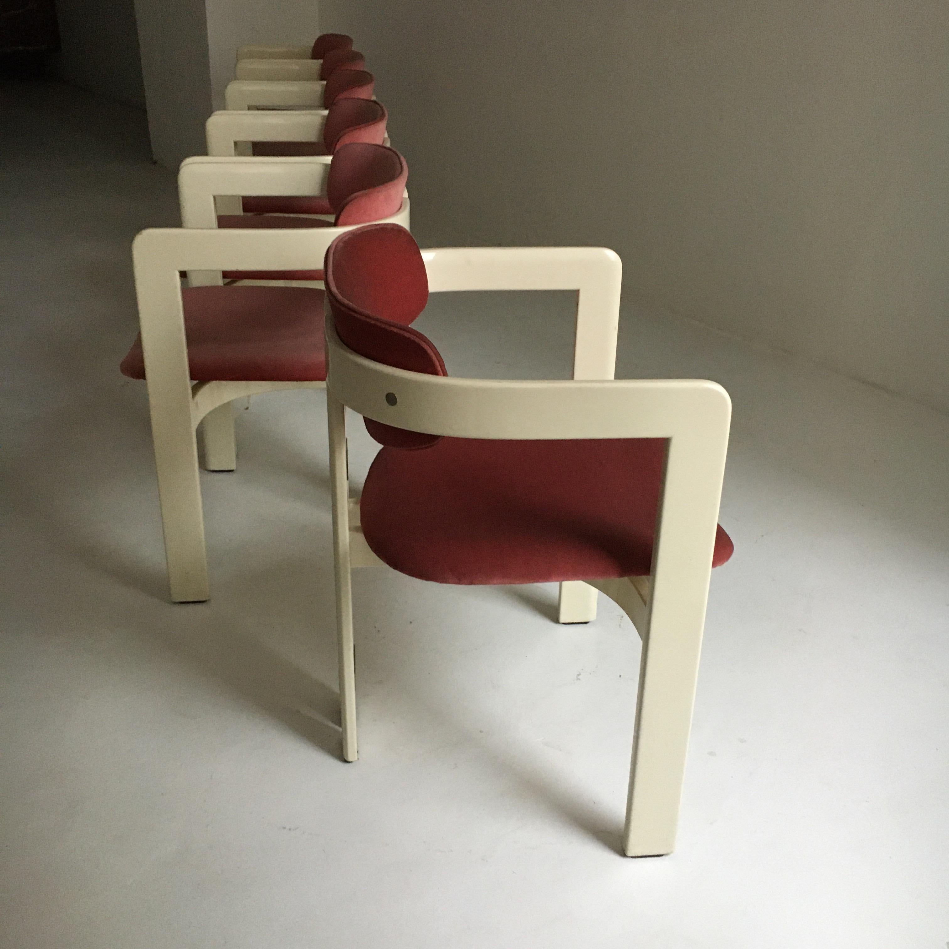 Augusto Savini 'Pamplona' Dining Chairs in Original Fabric by Pozzi, Italy, 1965 3