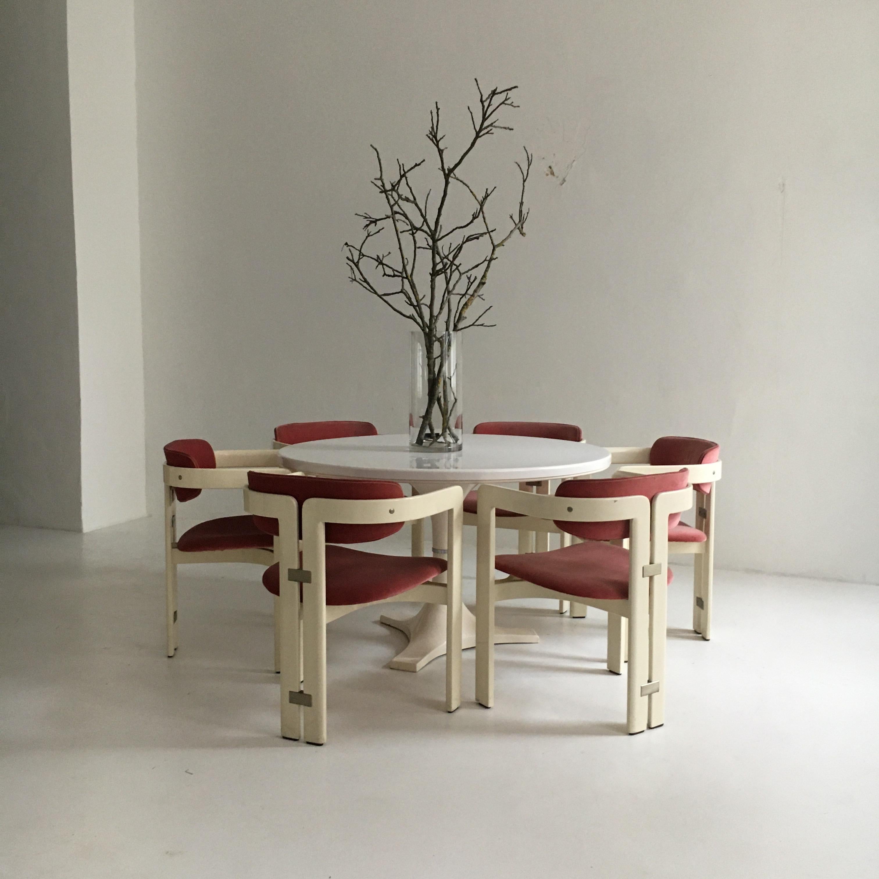 Augusto Savini 'Pamplona' Dining Chairs in Original Fabric by Pozzi, Italy, 1965 8