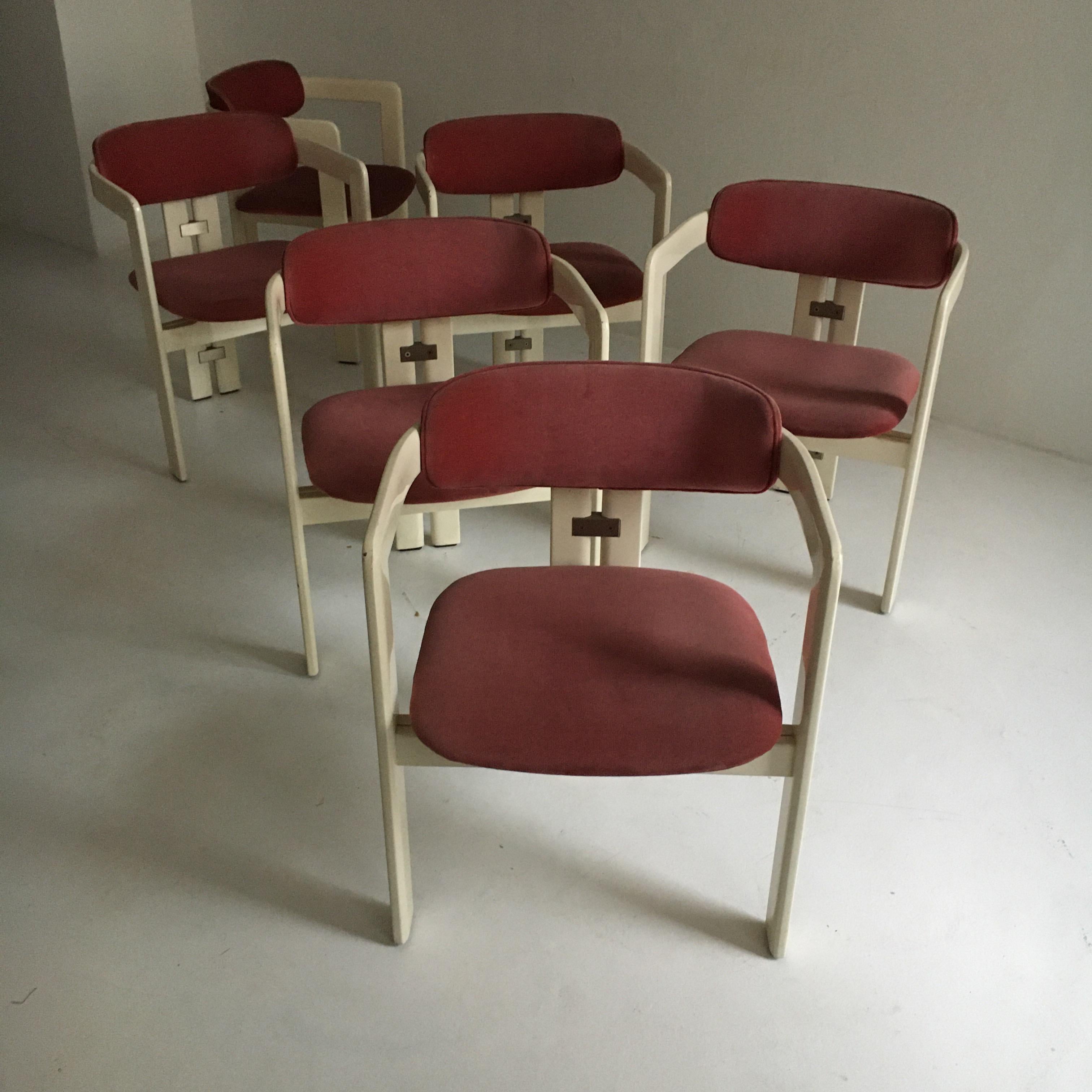 Augusto Savini 'Pamplona' Dining Chairs in Original Fabric by Pozzi, Italy, 1965 10