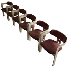 Augusto Savini 'Pamplona' Dining Chairs in Original Fabric by Pozzi, Italy, 1965
