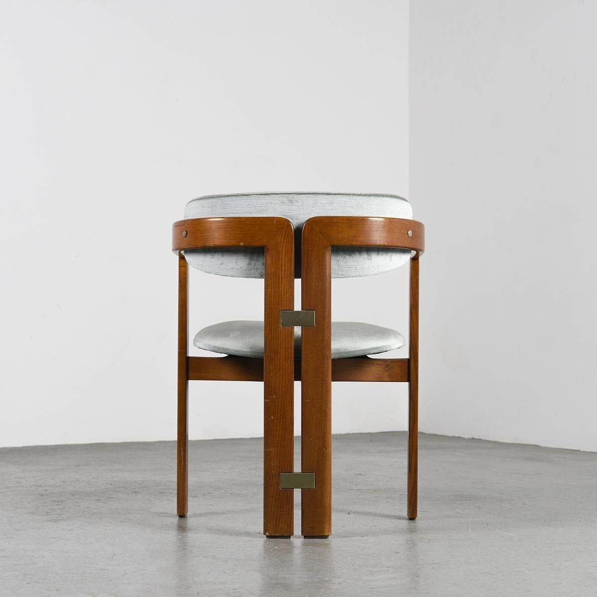 Mid-Century Modern Augusto Savini Pamplona Leather Dining Chair, circa 1965