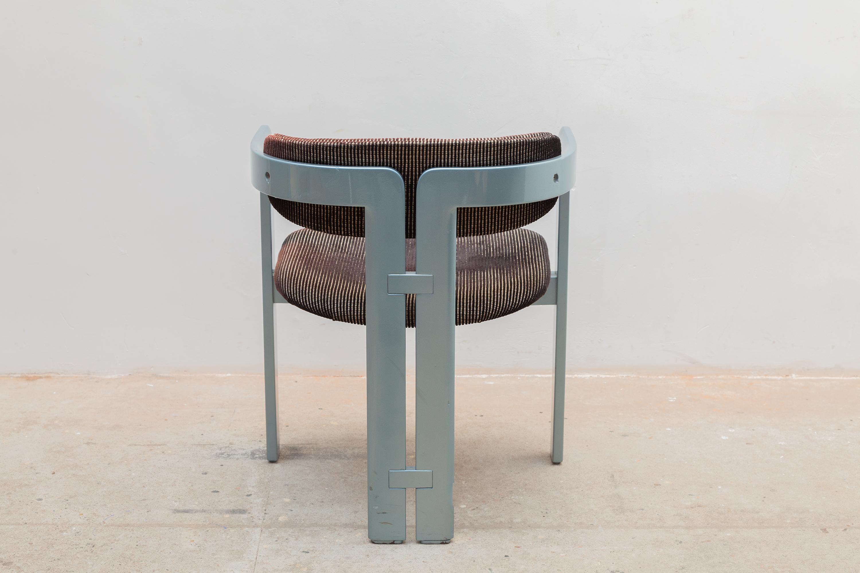 20th Century Augusto Savini 'Pamplona' Mid-Century Modern Set of 4 Armchairs 1970s for Pozzi For Sale