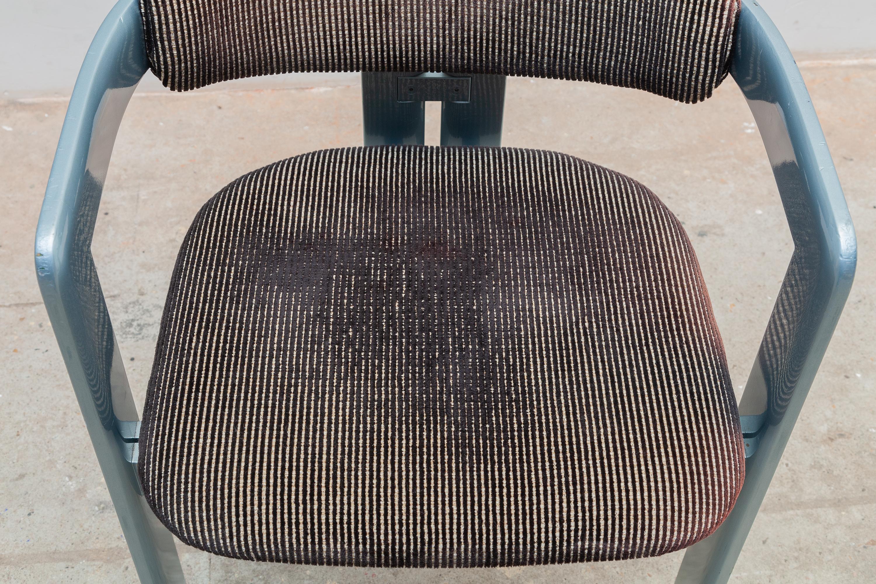 Upholstery Augusto Savini 'Pamplona' Mid-Century Modern Set of 4 Armchairs 1970s for Pozzi For Sale