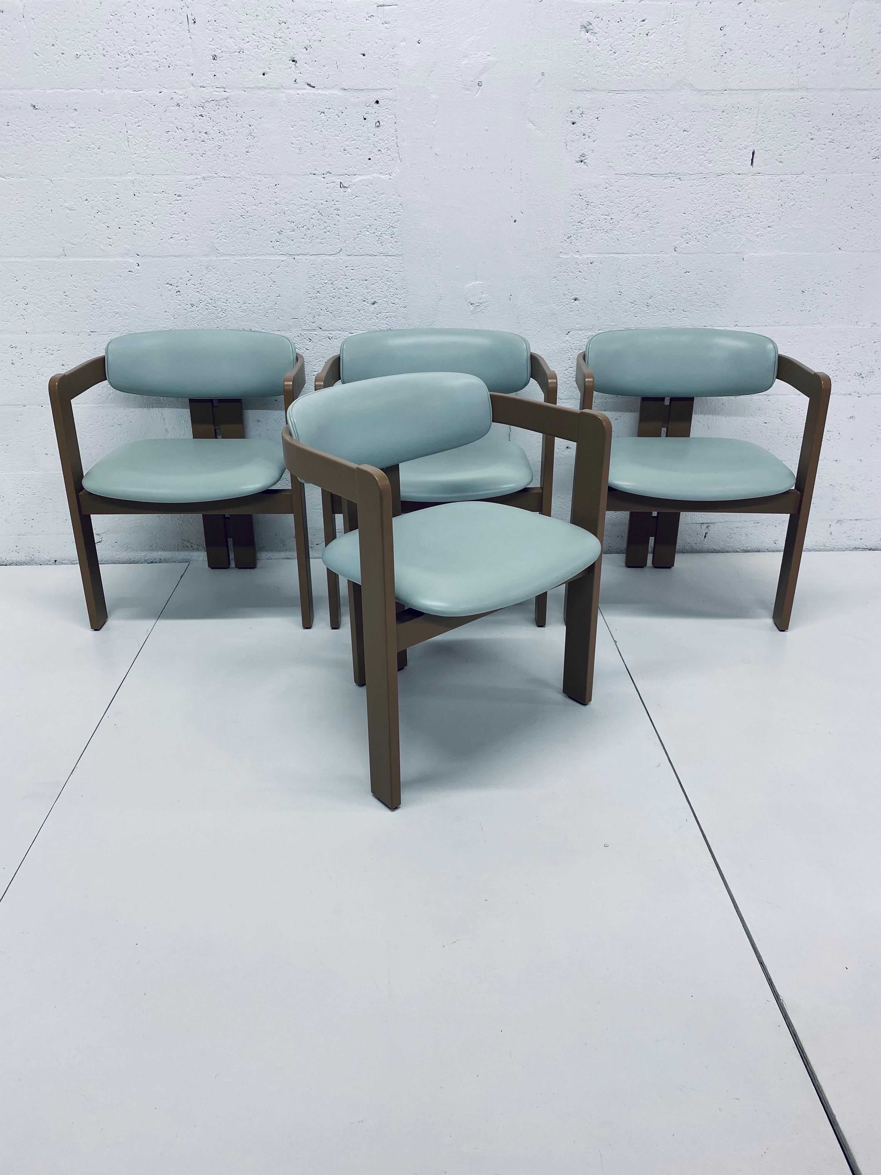 Augusto Savini Inspired Pamplona Leather Dining Chairs for Pozzi, Set of Four 7