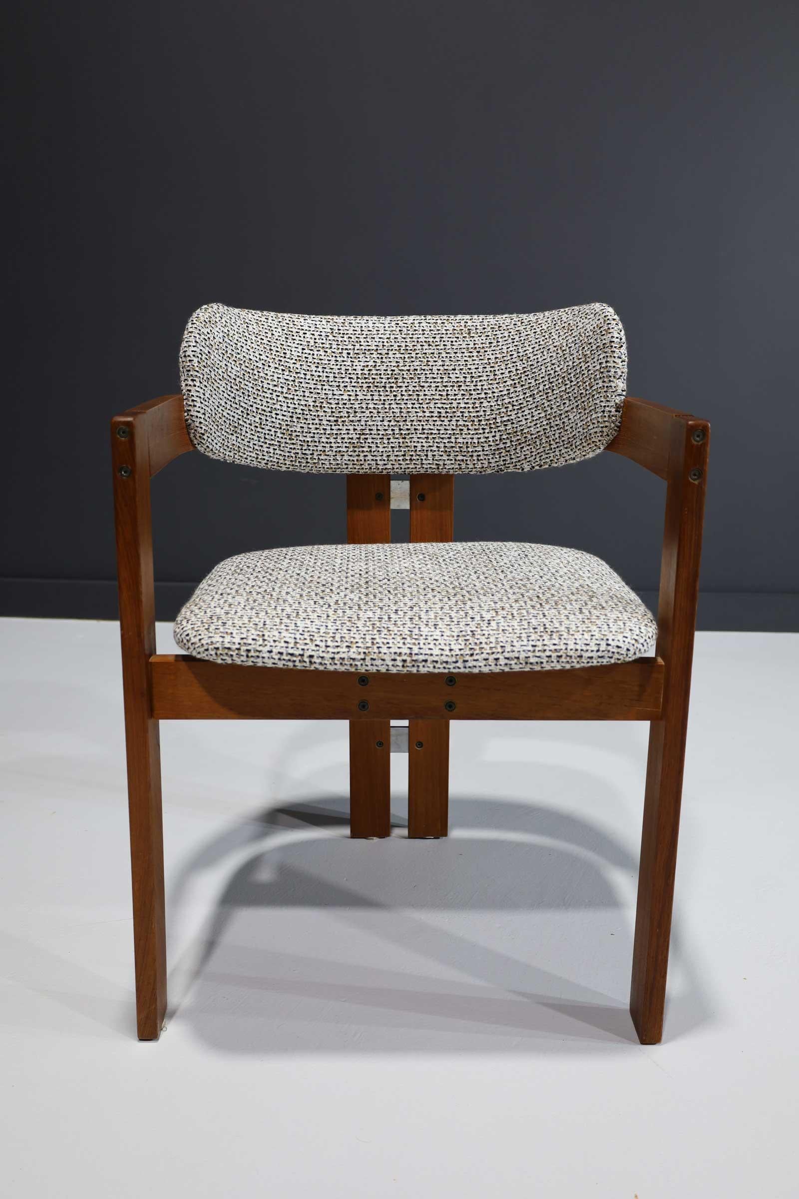 Italian Augusto Savini Pomplona Style T-Back Dining Chairs, Set of Six