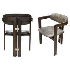 Augusto Savini & Pozzi Edition – Paar Pamplona-Sessel, Holzledersessel, Paar