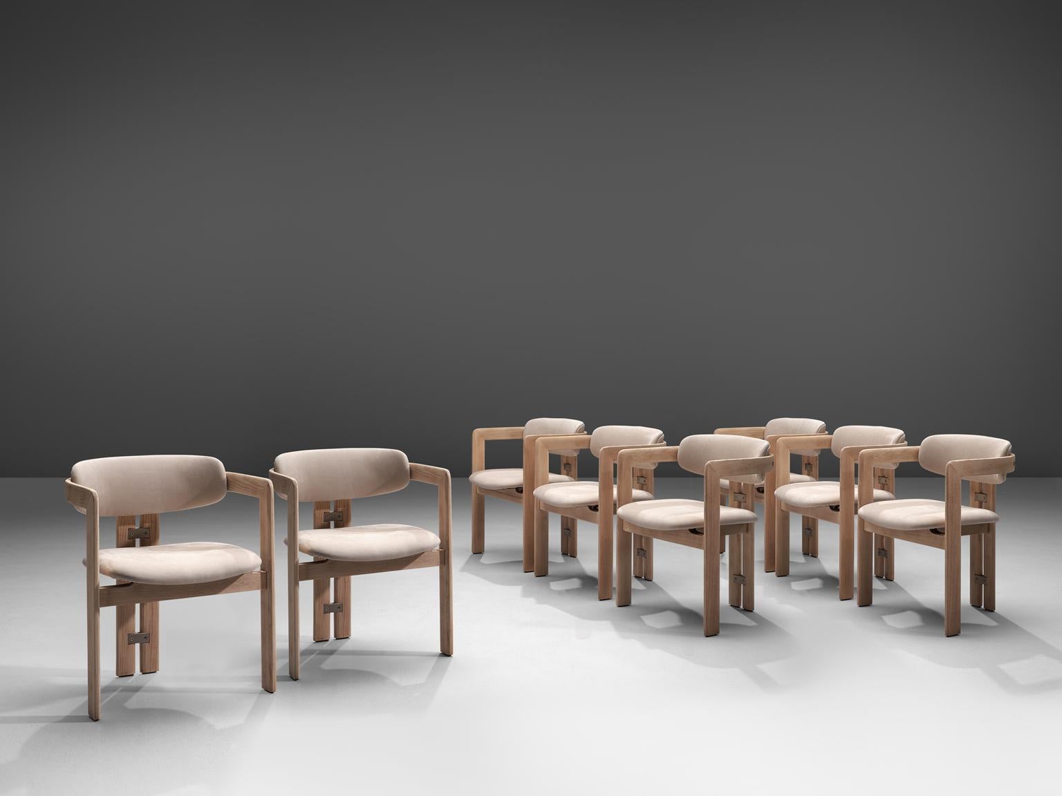 Mid-Century Modern Augusto Savini Set of Eight Customized 'Pamplona' Chairs 