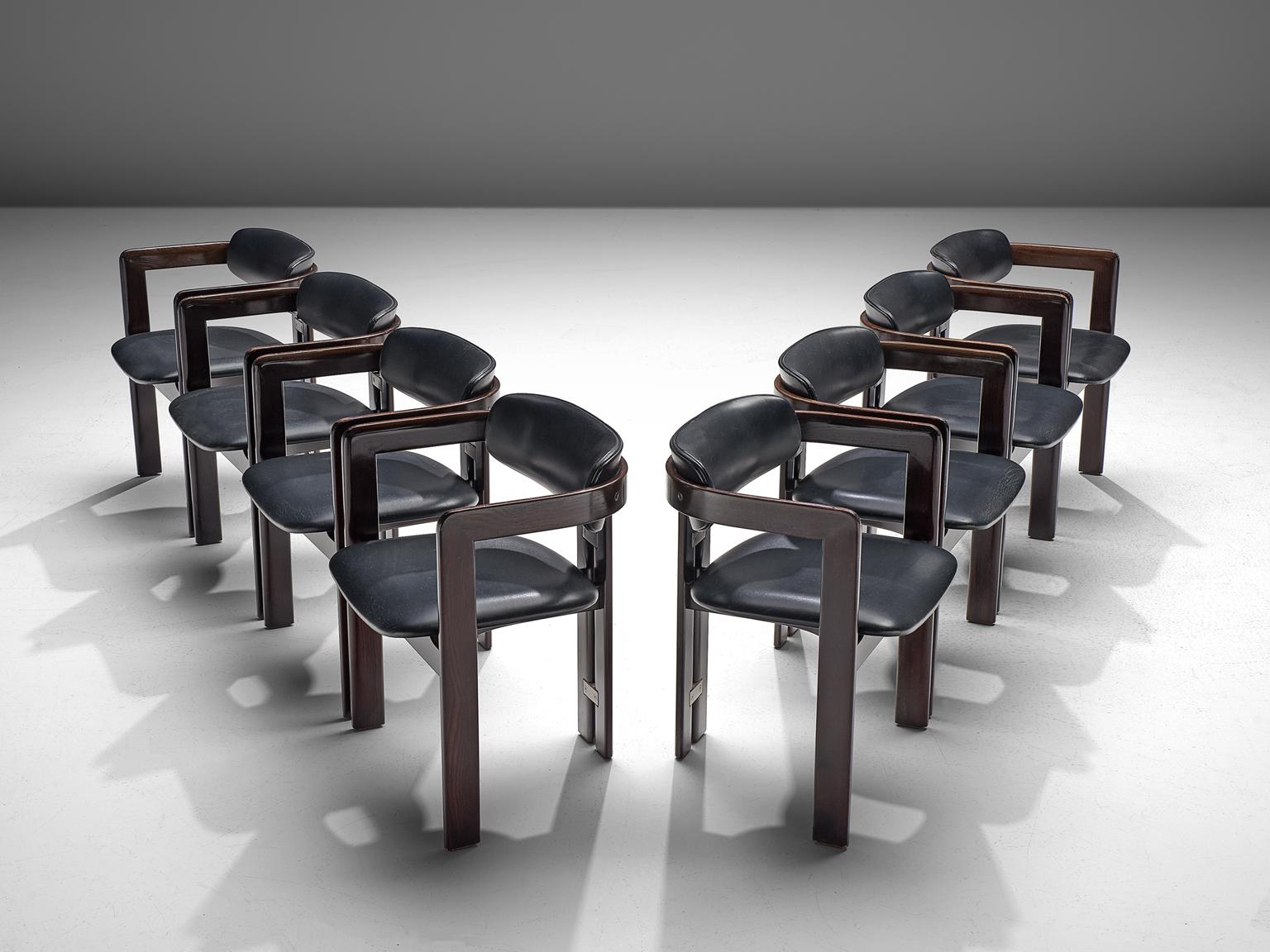 Metal Augusto Savini Set of Eight 'Pamplona' Chairs