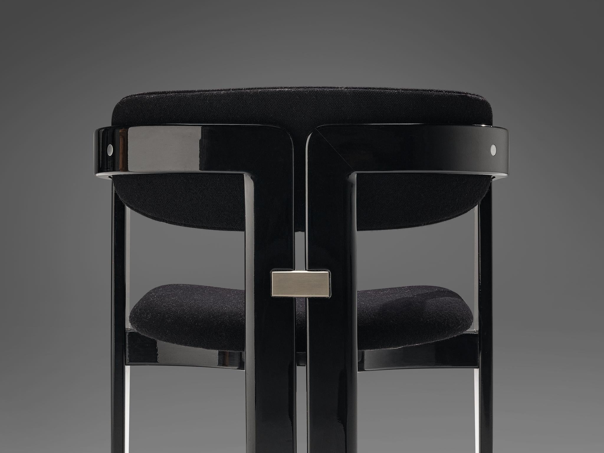 Augusto Savini Set of Four Black 'Pamplona' Dining Chairs In Good Condition In Waalwijk, NL