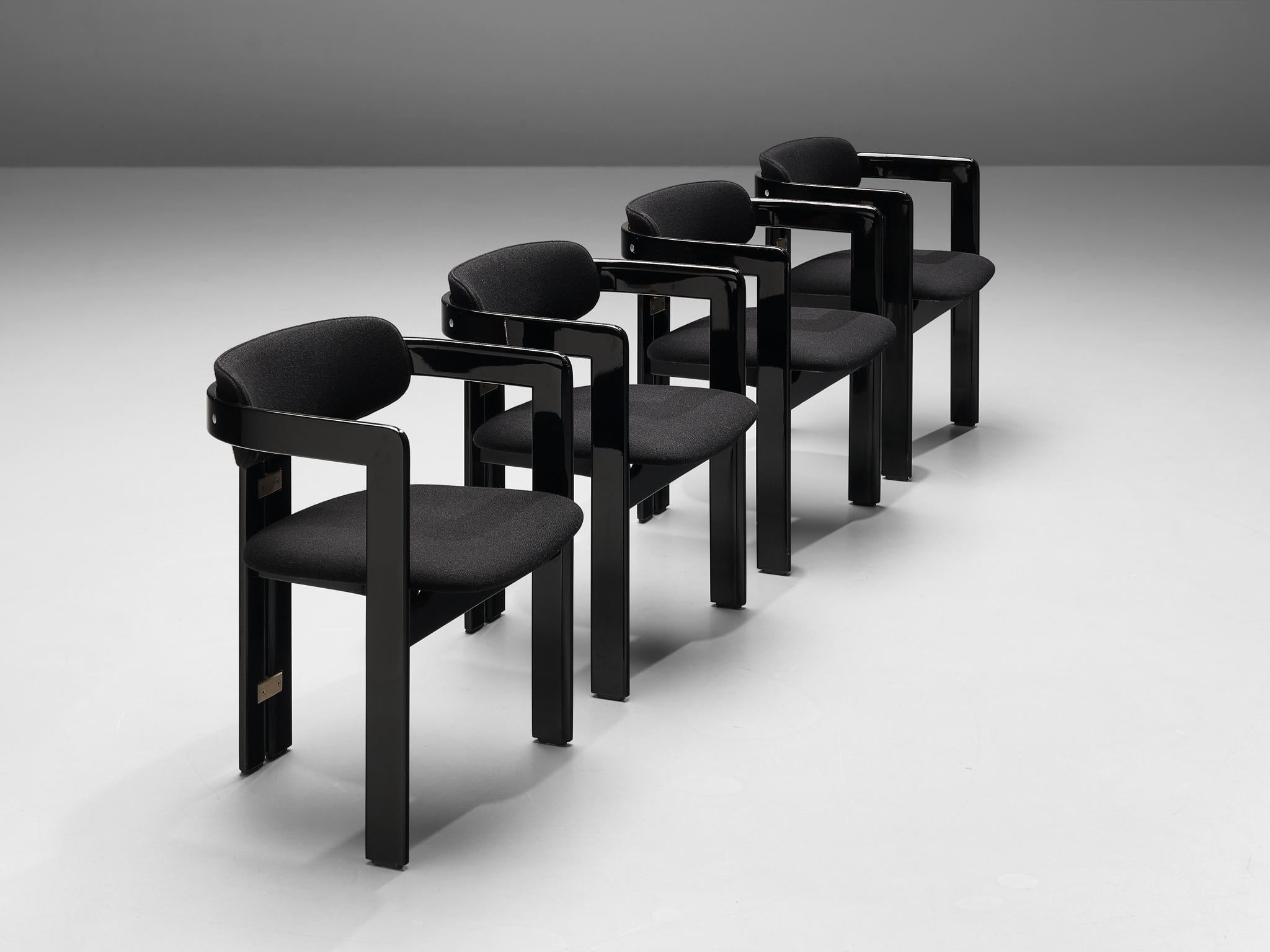 Augusto Savini Set of Four Black 'Pamplona' Dining Chairs 1