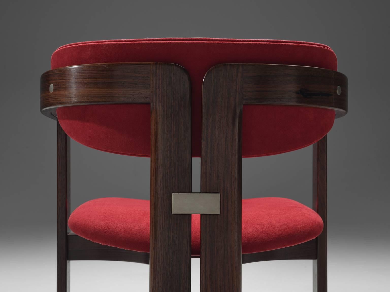 Mid-20th Century Augusto Savini Suede and Rosewood 'Pamplona' Chairs