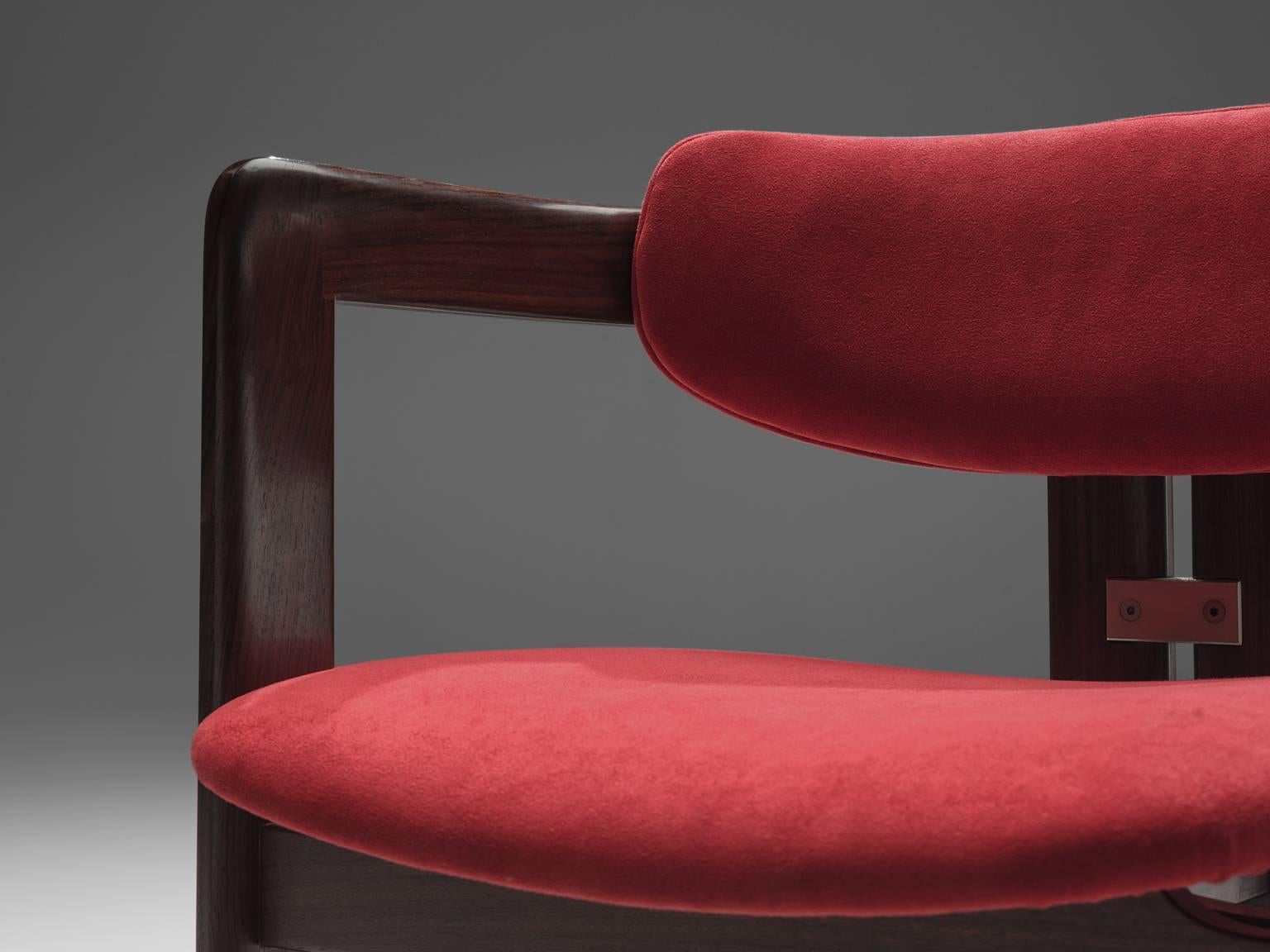 Augusto Savini Suede and Rosewood 'Pamplona' Chairs 2