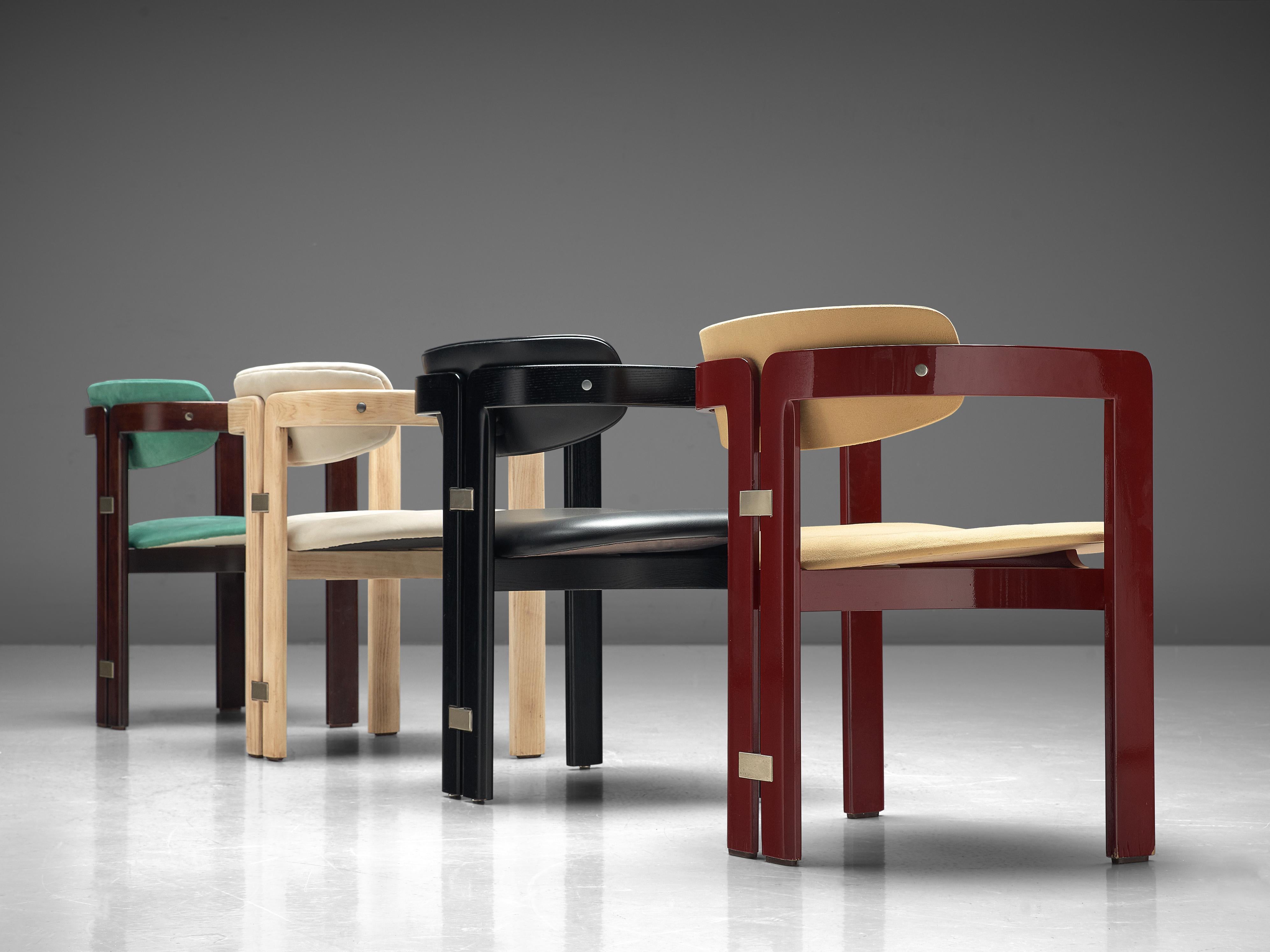 Set of Six 'Pamplona' Chairs in Suede and Rosewood by Augusto Savini  2