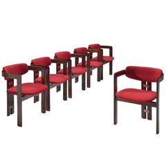 Augusto Savini Suede and Rosewood 'Pamplona' Chairs