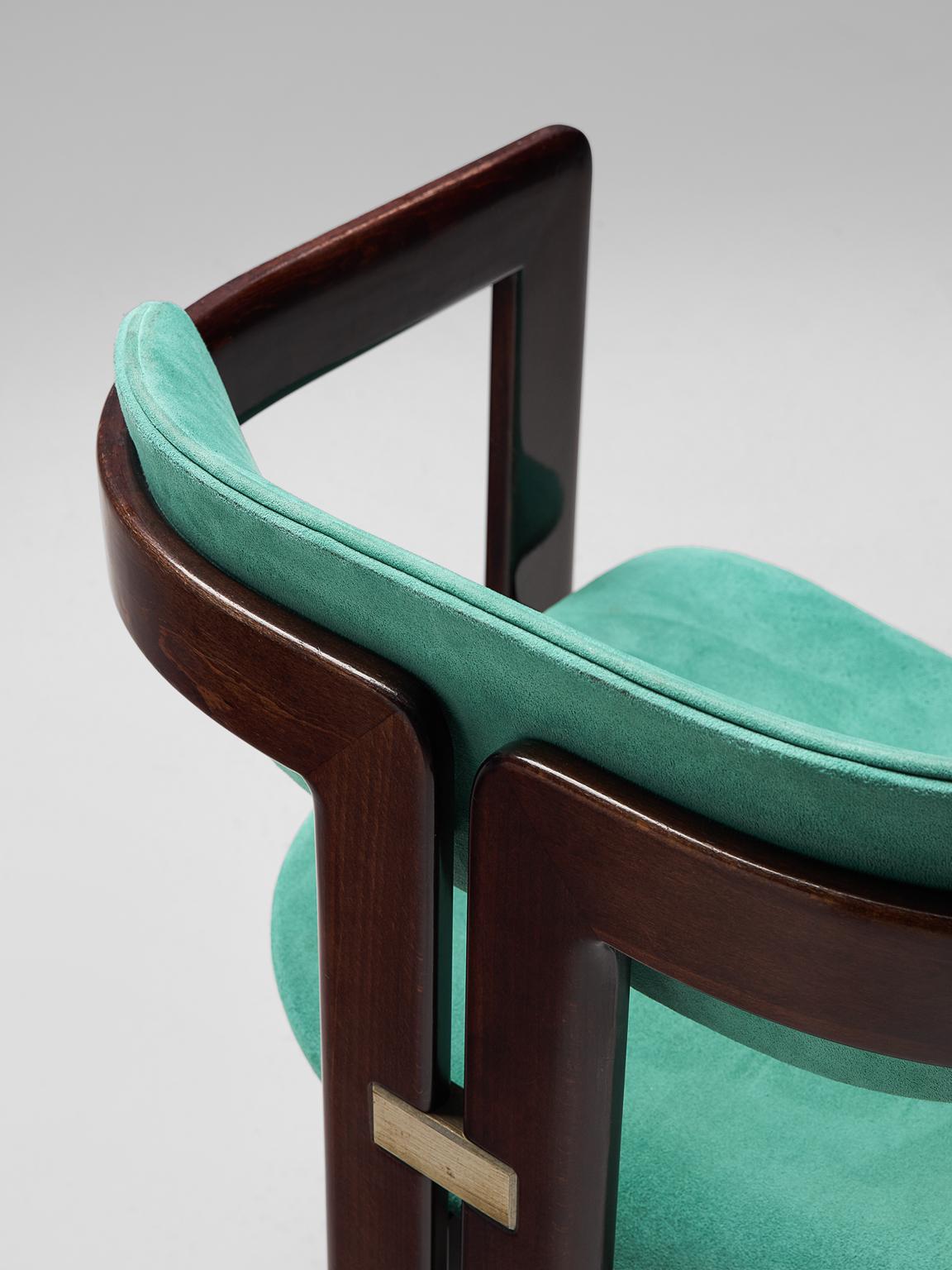 Augusto Savini Turquoise Fabric 'Pamplona' Chairs 2