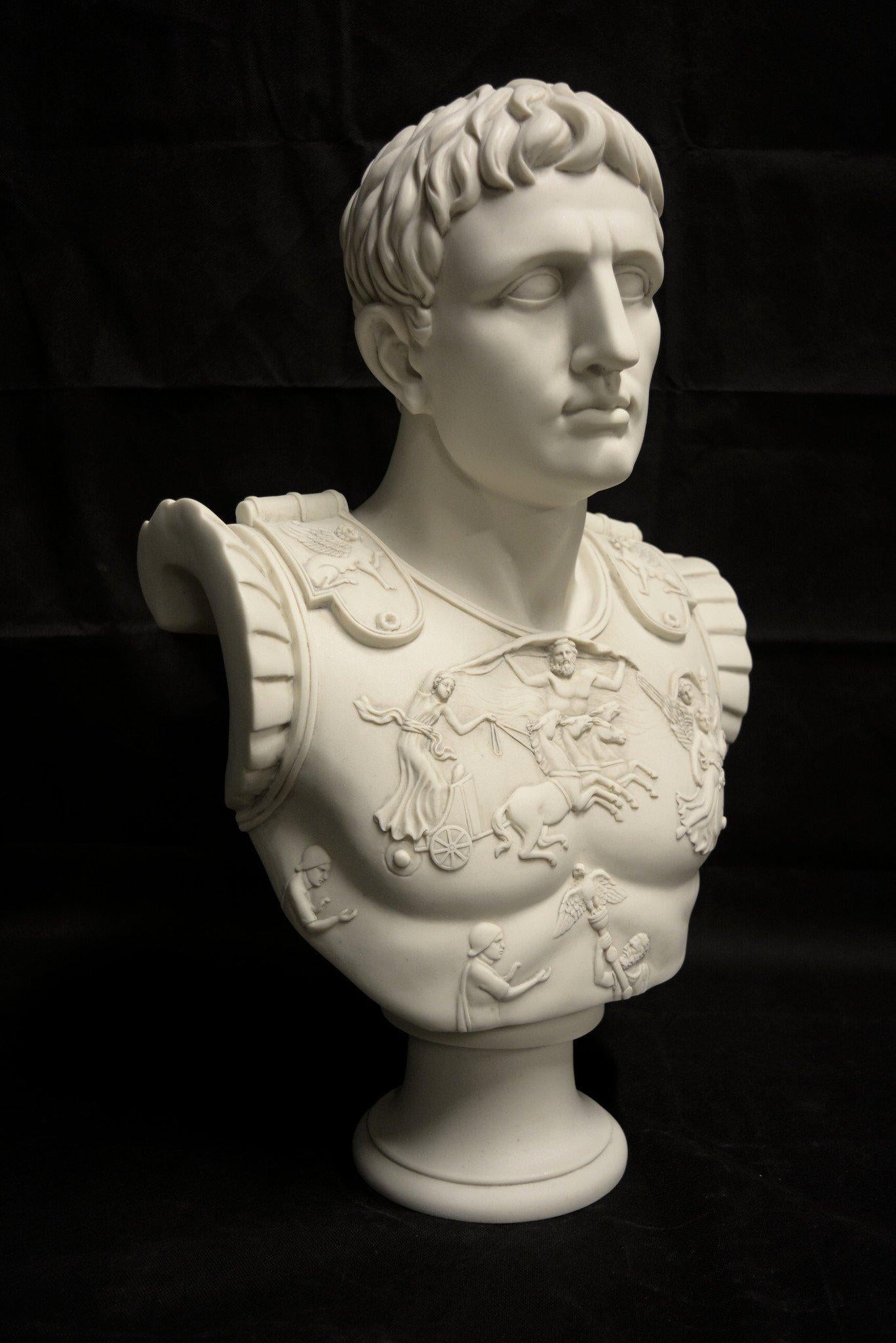 Augustus Caesar as Centurion Large Marble Bust, 20th Century In Excellent Condition For Sale In London, GB