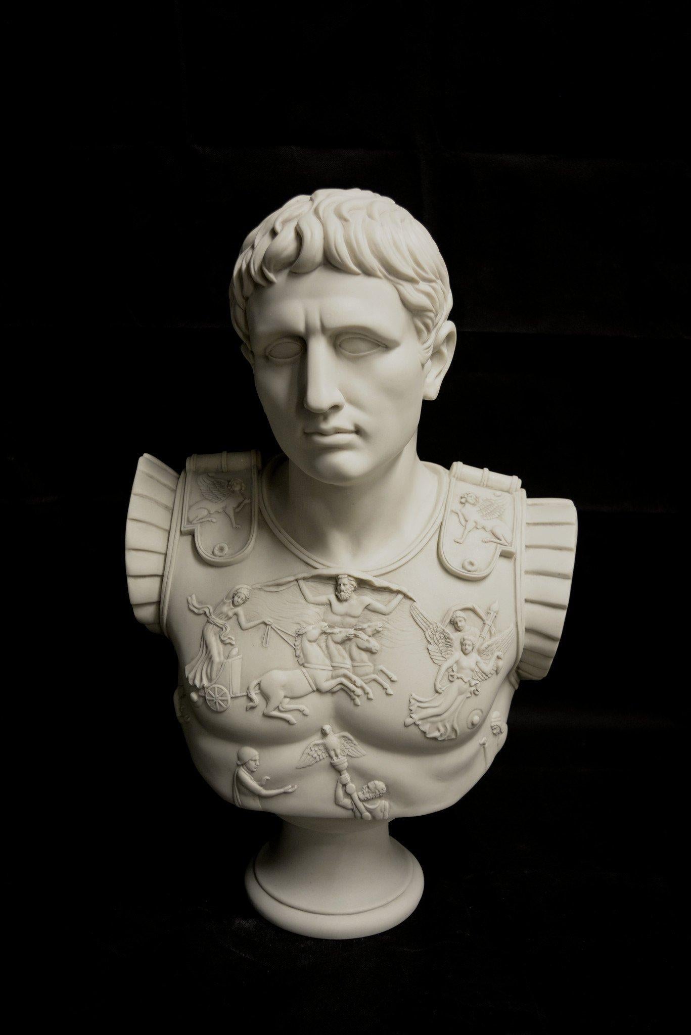 Augustus Caesar as Centurion Large Marble Bust, 20th Century For Sale 2