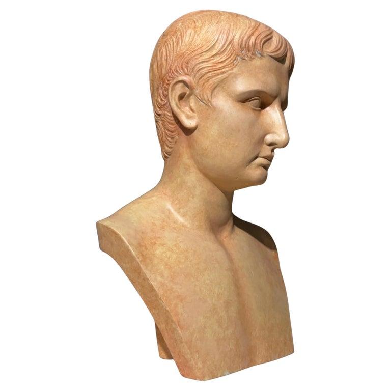 Européen Augustus Caesar en terre cuite ancienne, 20e siècle en vente