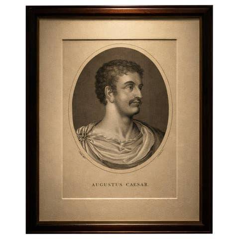 Augustus Caesar Portrait, Antique Engraving, Roman Empire, 1826 London