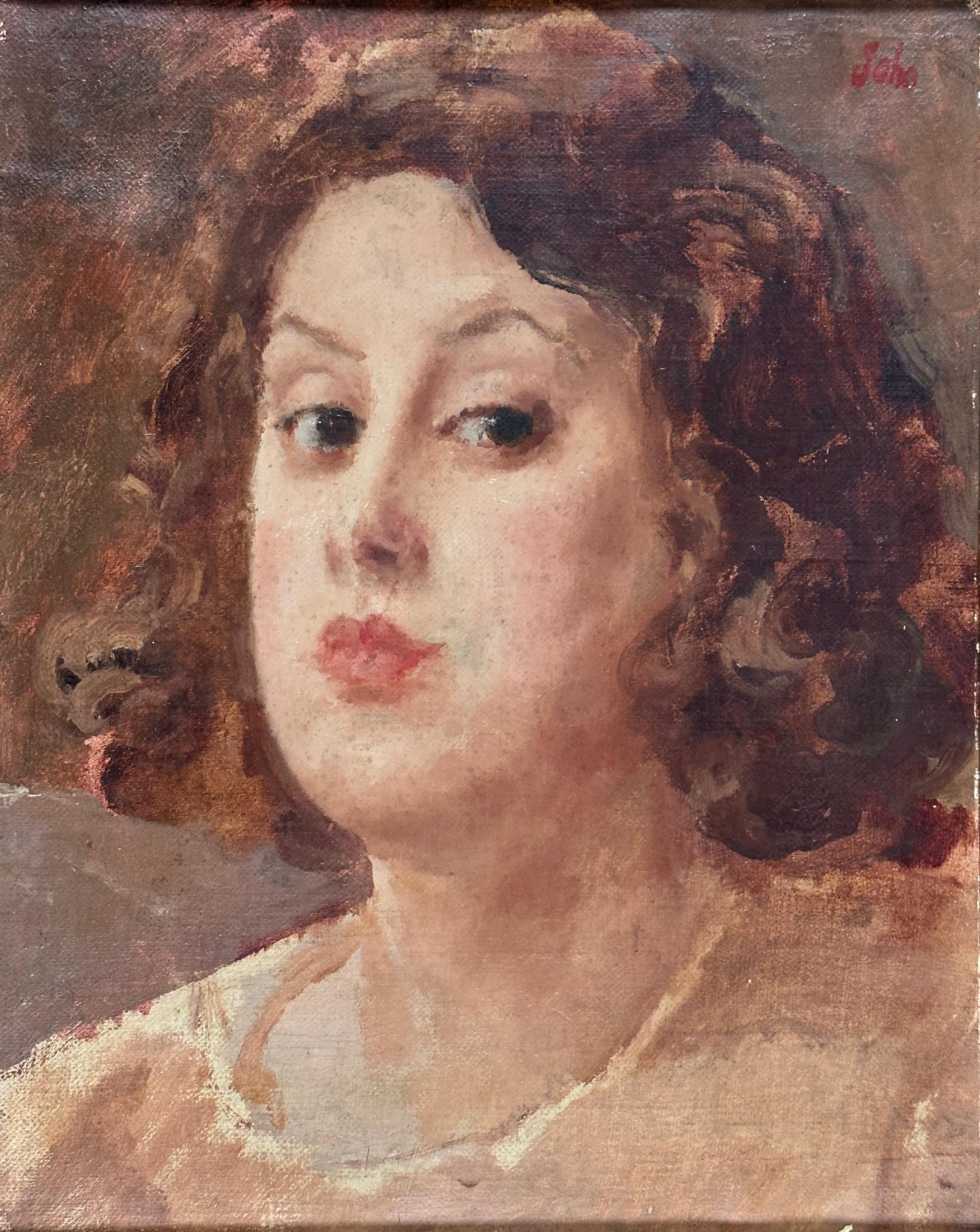 Portrait de Barbara - Painting de Augustus Edwin John