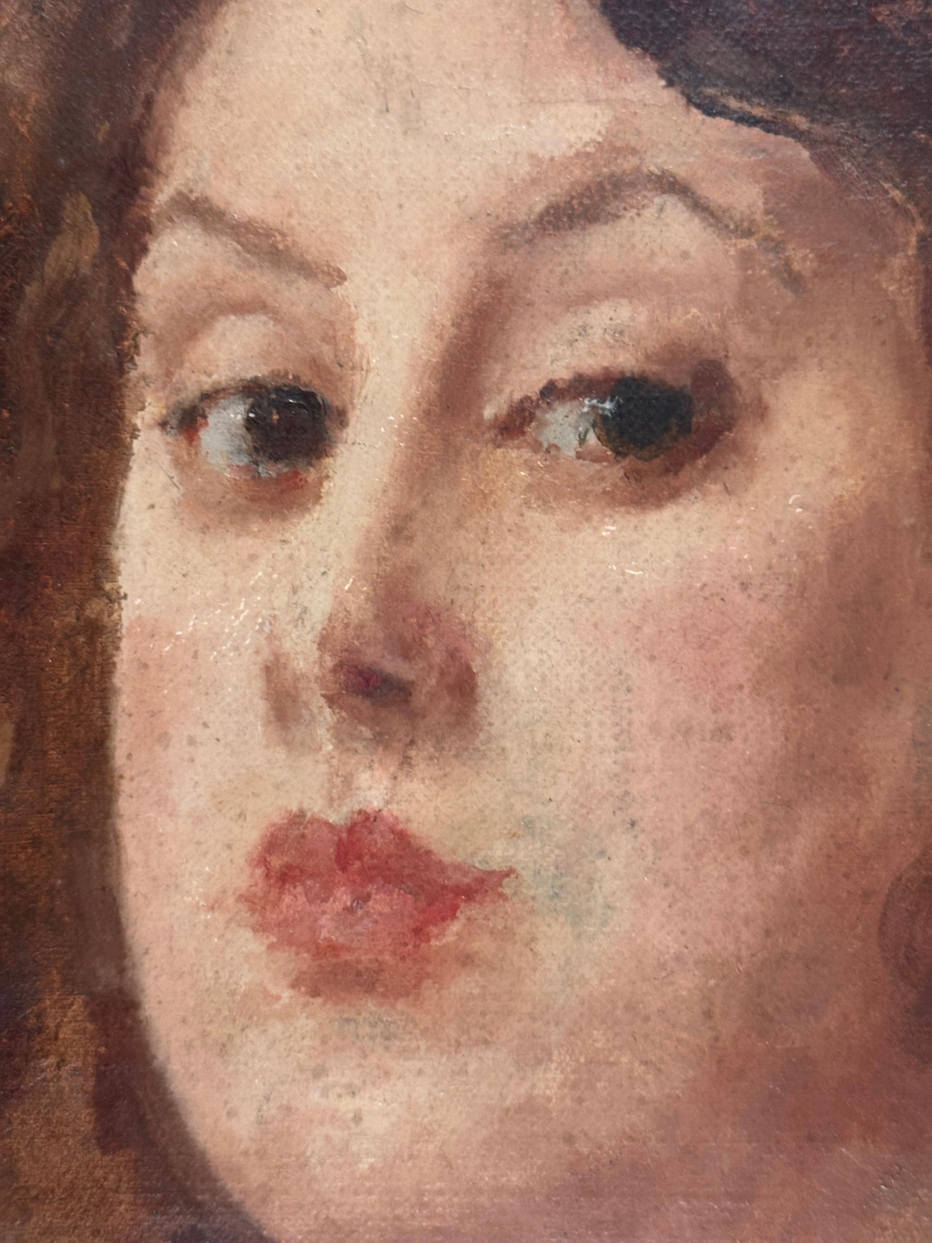 Portrait de Barbara - Réalisme Painting par Augustus Edwin John